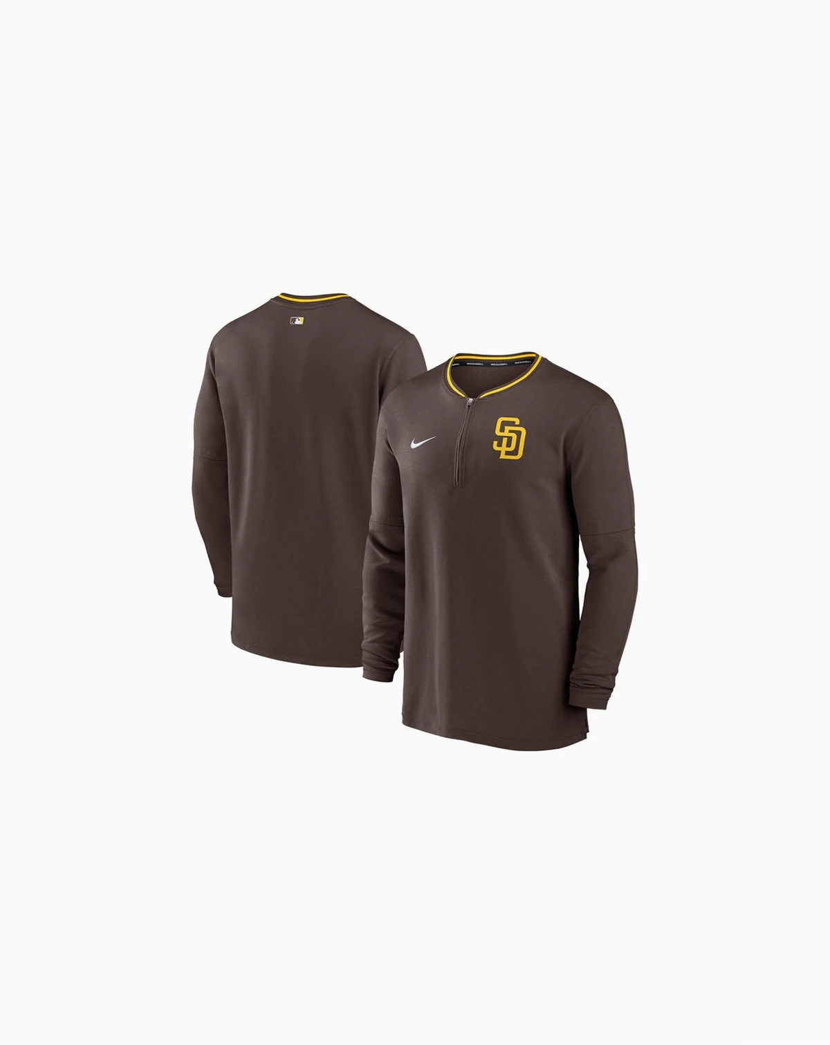 Men's Brown San Diego Padres Authentic Collection Performance Half-Zip Top