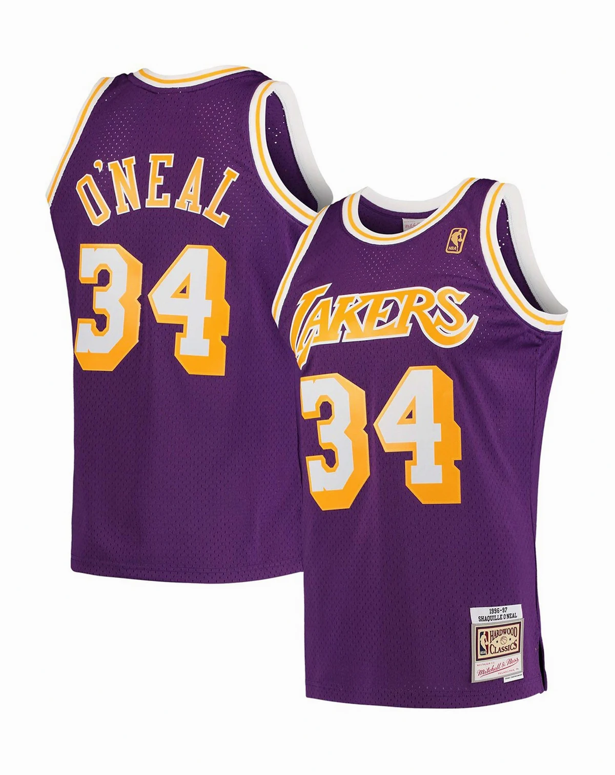 Men's Shaquille O'Neal Purple Los Angeles Lakers Hardwood Classics Swingman Jersey