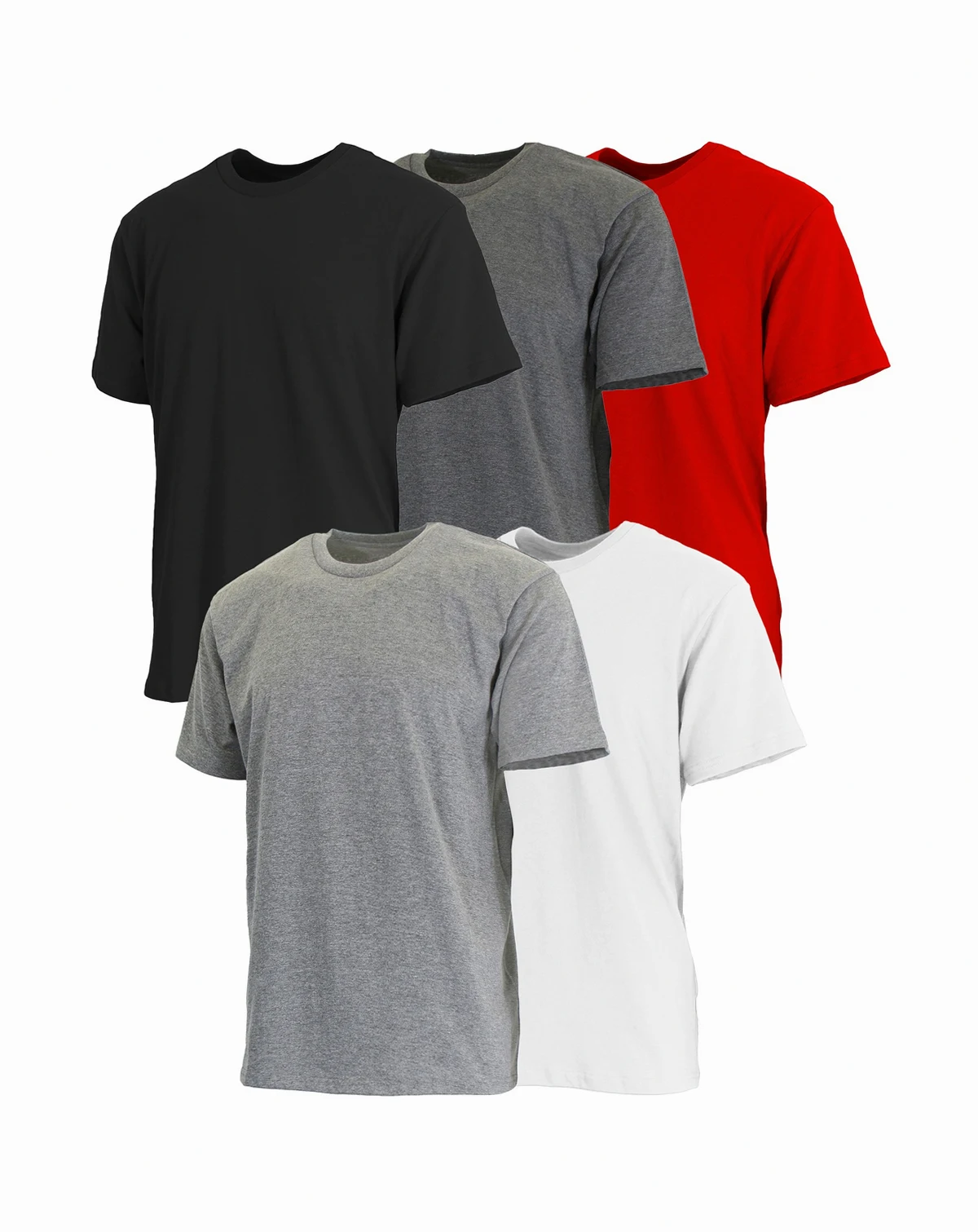 Men's Short Sleeve Crew Neck Tee-5 Pack