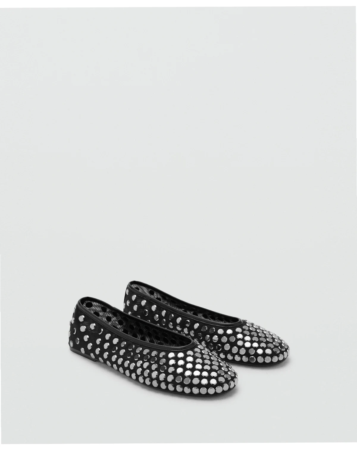 Women's Studs Mesh Ballet Flats