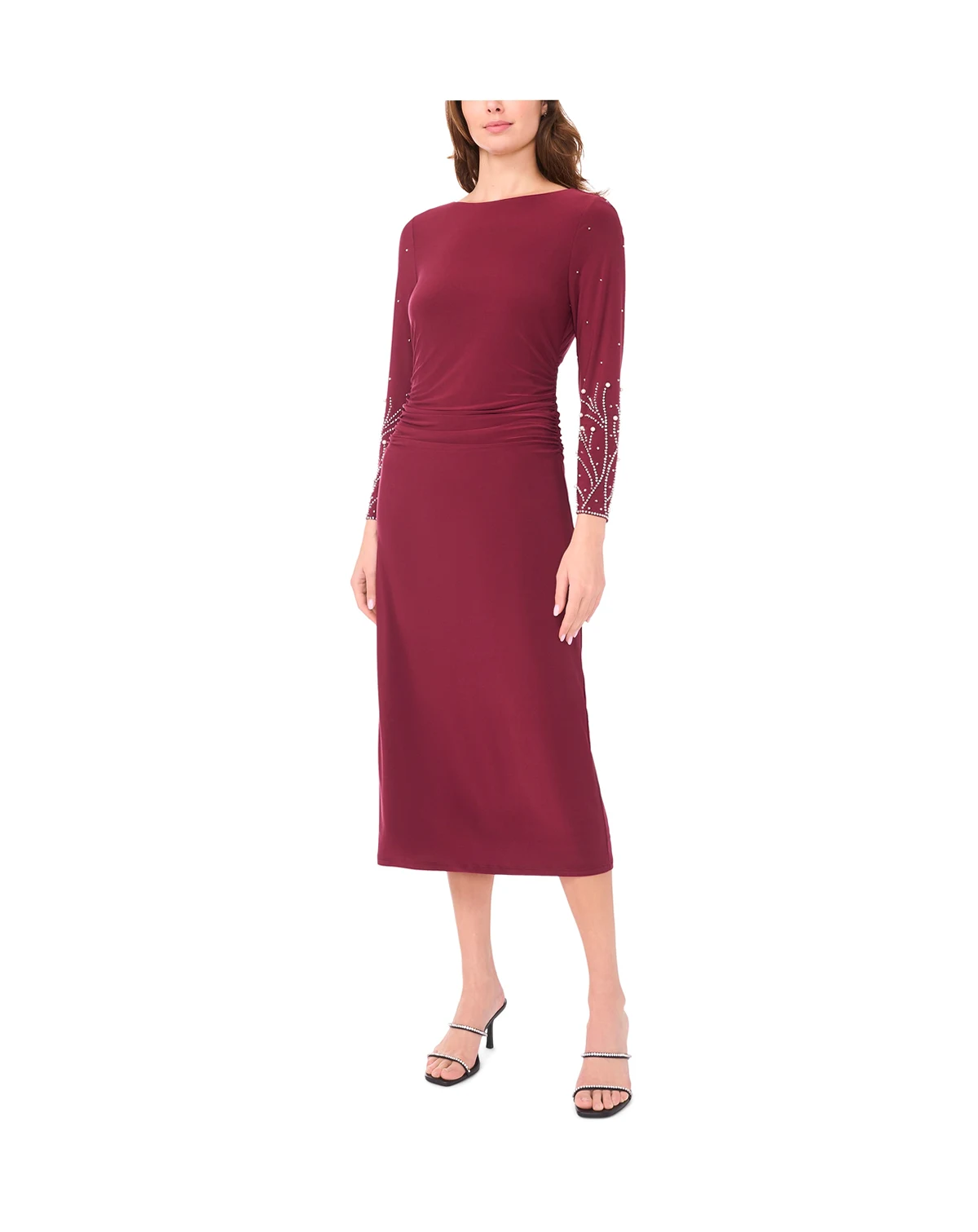 Women's Long-Sleeve Crewneck Dress