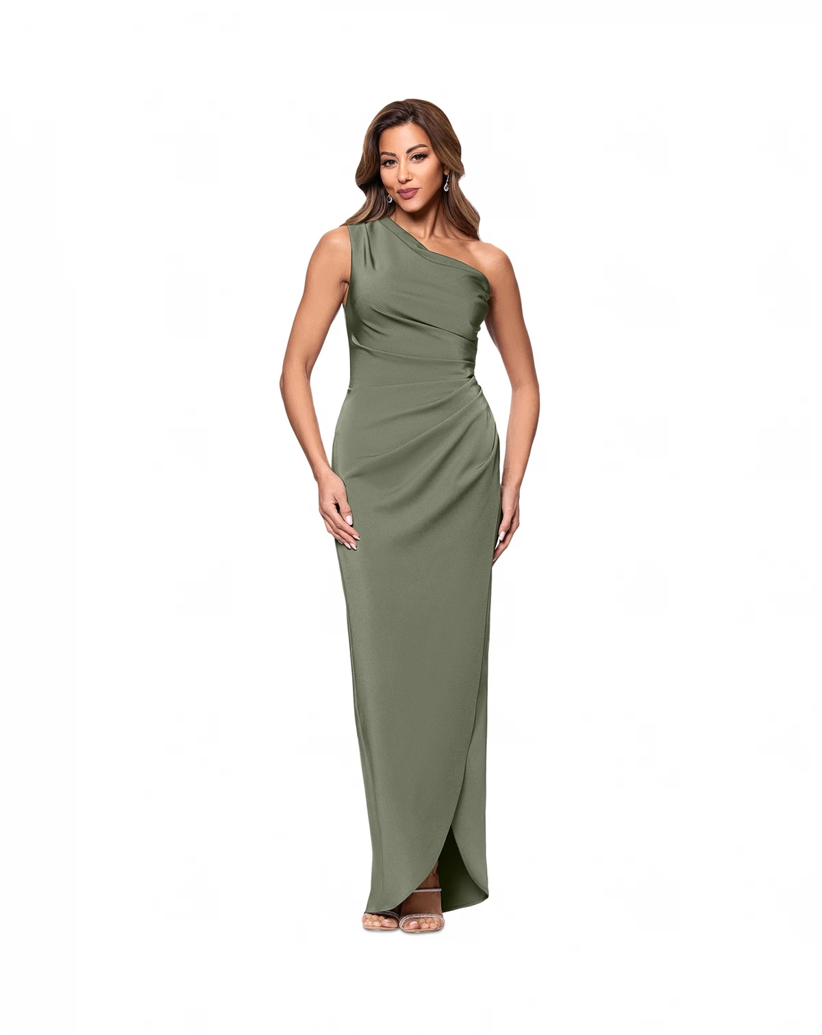 Women's Asymmetric One-Shoulder Satin Gown