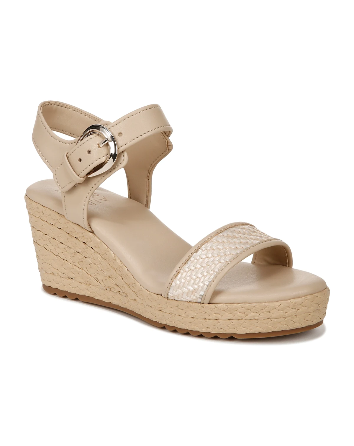 Women's Stella Open Round Toe Buckle Wedge Sandals