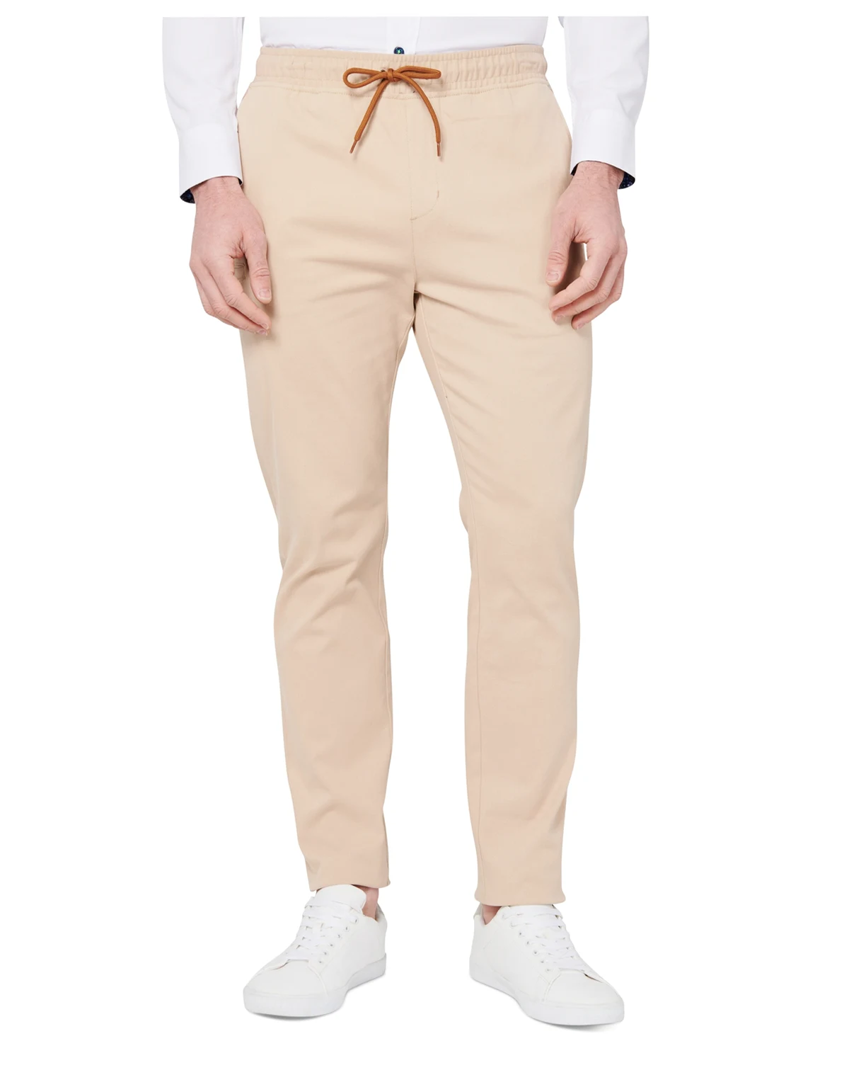 Men's Slim Fit Khaki Drawstring Pants