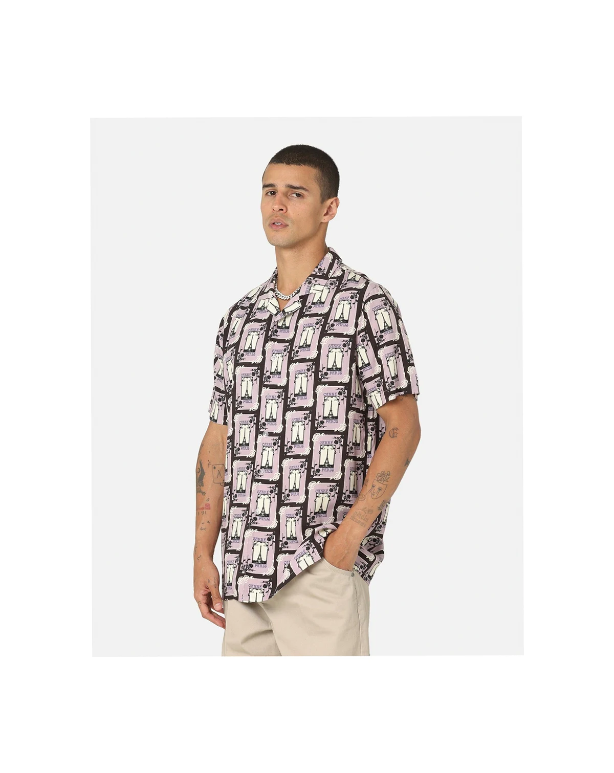 Men's Parisian Rugu Short Sleeve Button Up Shirt - Multi-coloured XS