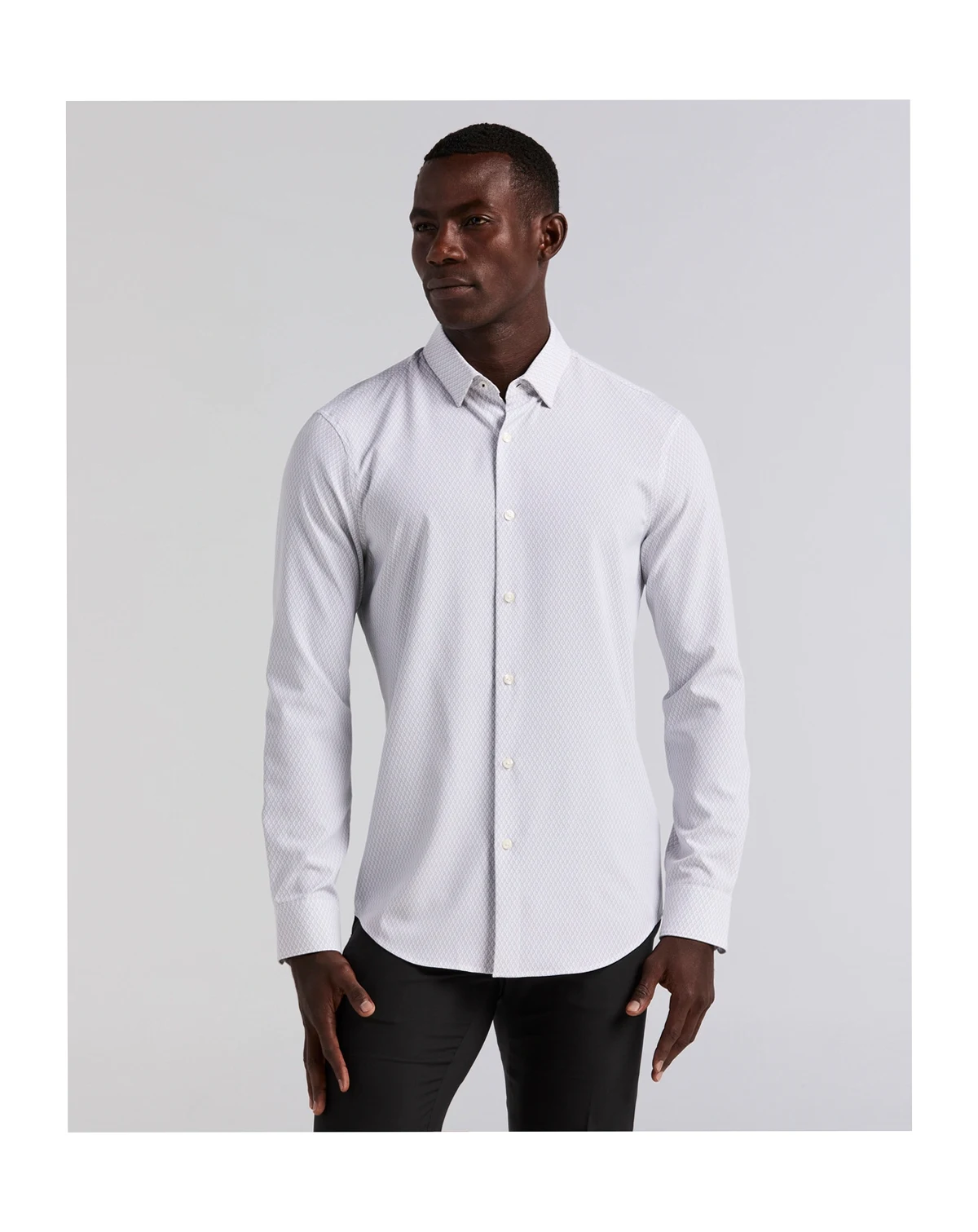 Men's Slim-Fit Diamond Geo-Print Shirt