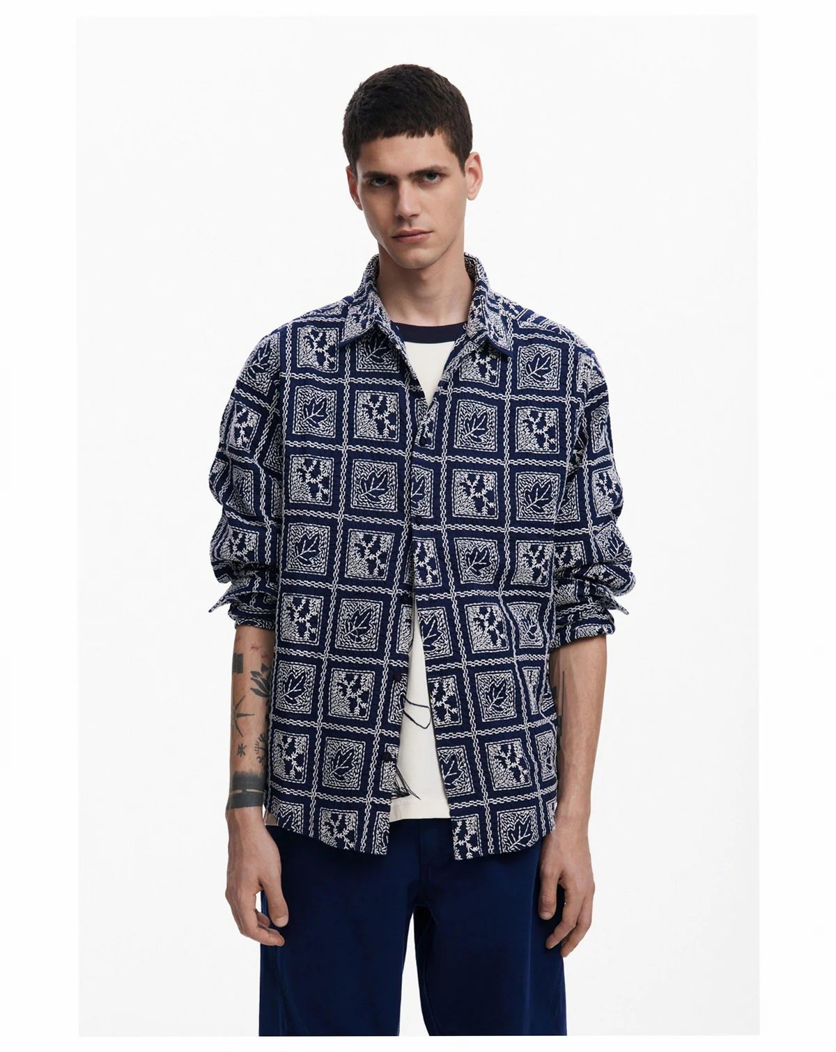 Men's Long-sleeve checkered shirt