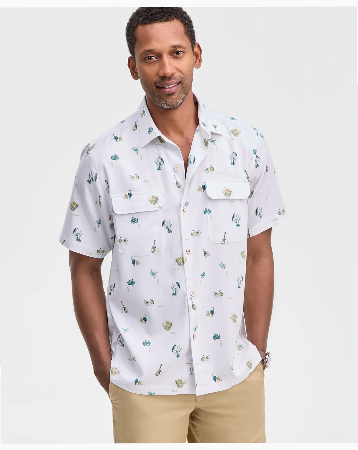 Men's Coastal Ease Petite Tropics Printed Shirt