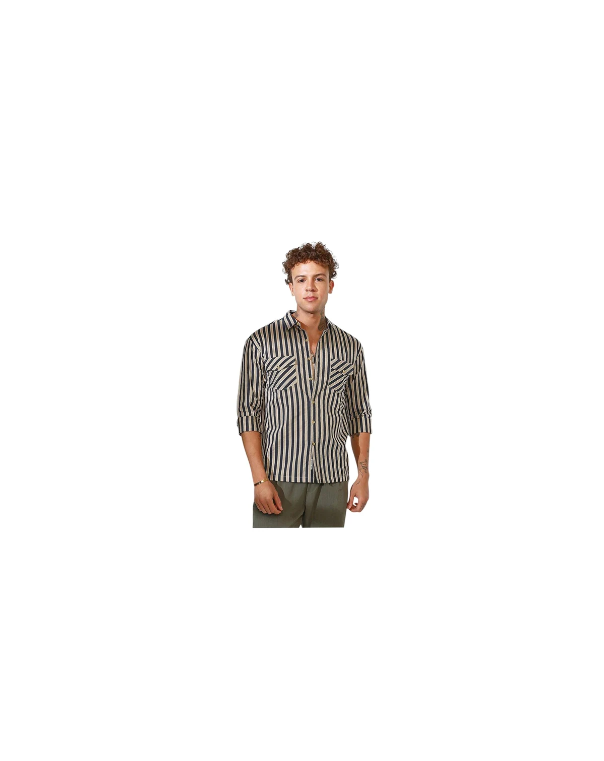 Men's Candy Striped Oversized Shirt