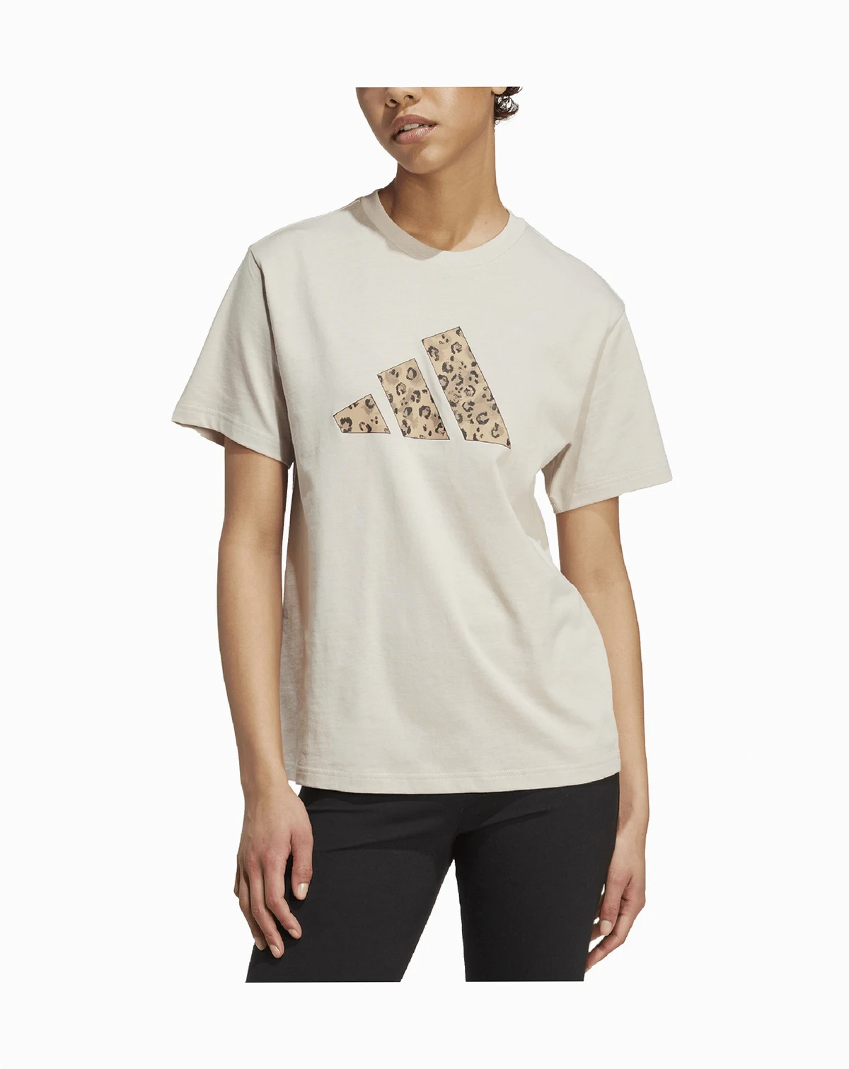 Women's Cotton Animal-Print Logo Crewneck T-Shirt