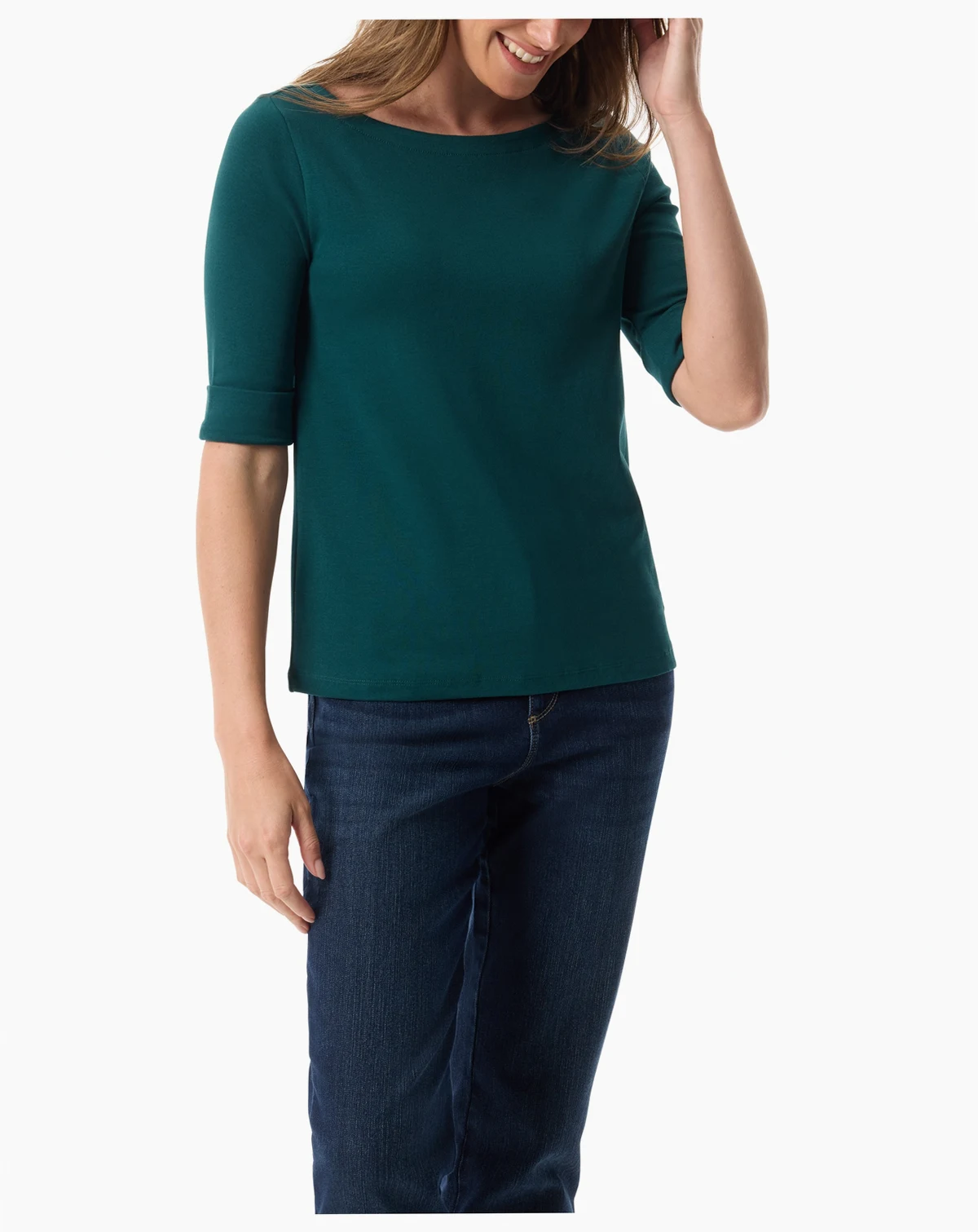 Women's Alanis Boat Neck Elbow-Sleeve T-Shirt