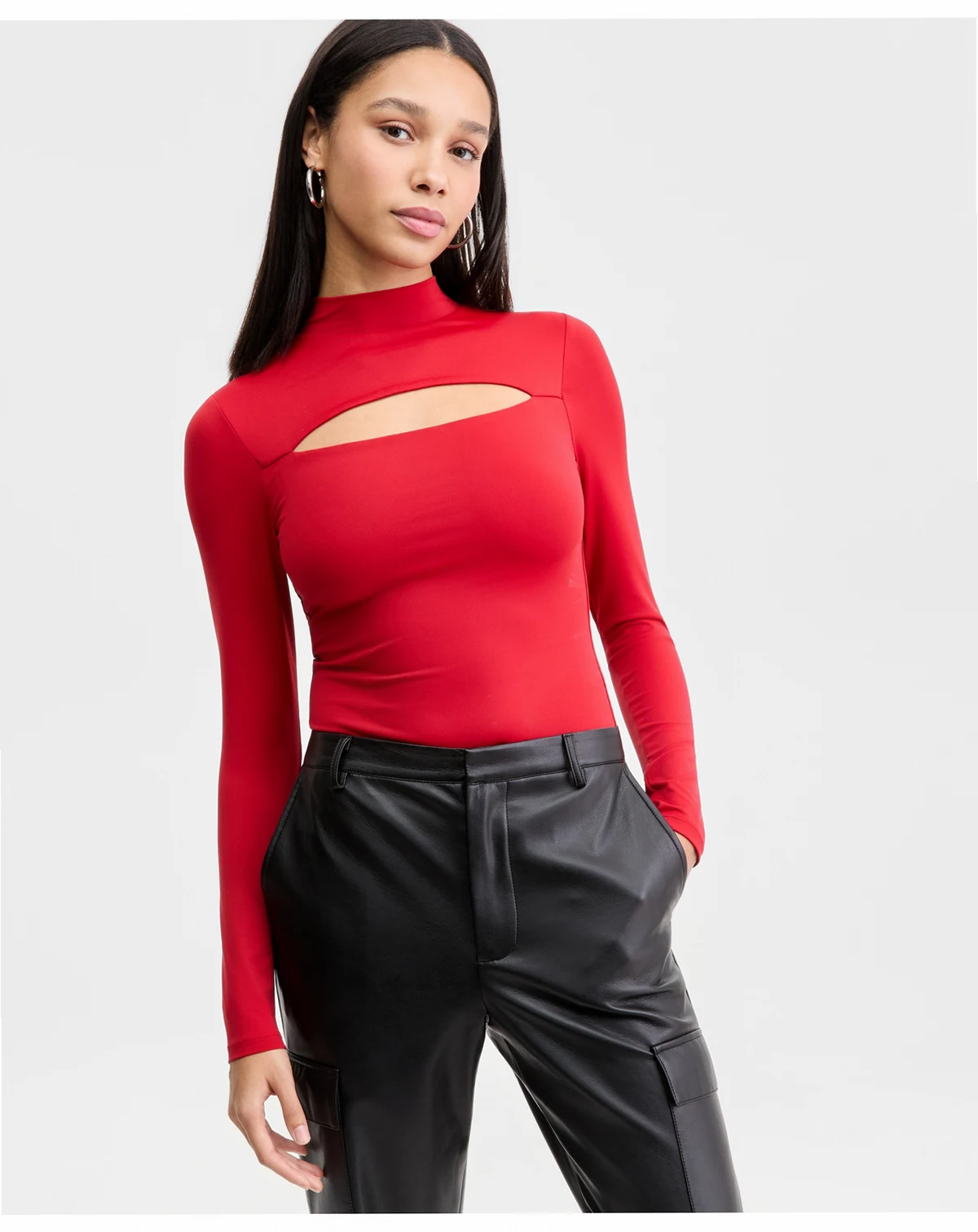 Women's Cutout Long-Sleeve Bodysuit, Macy's Exclusive