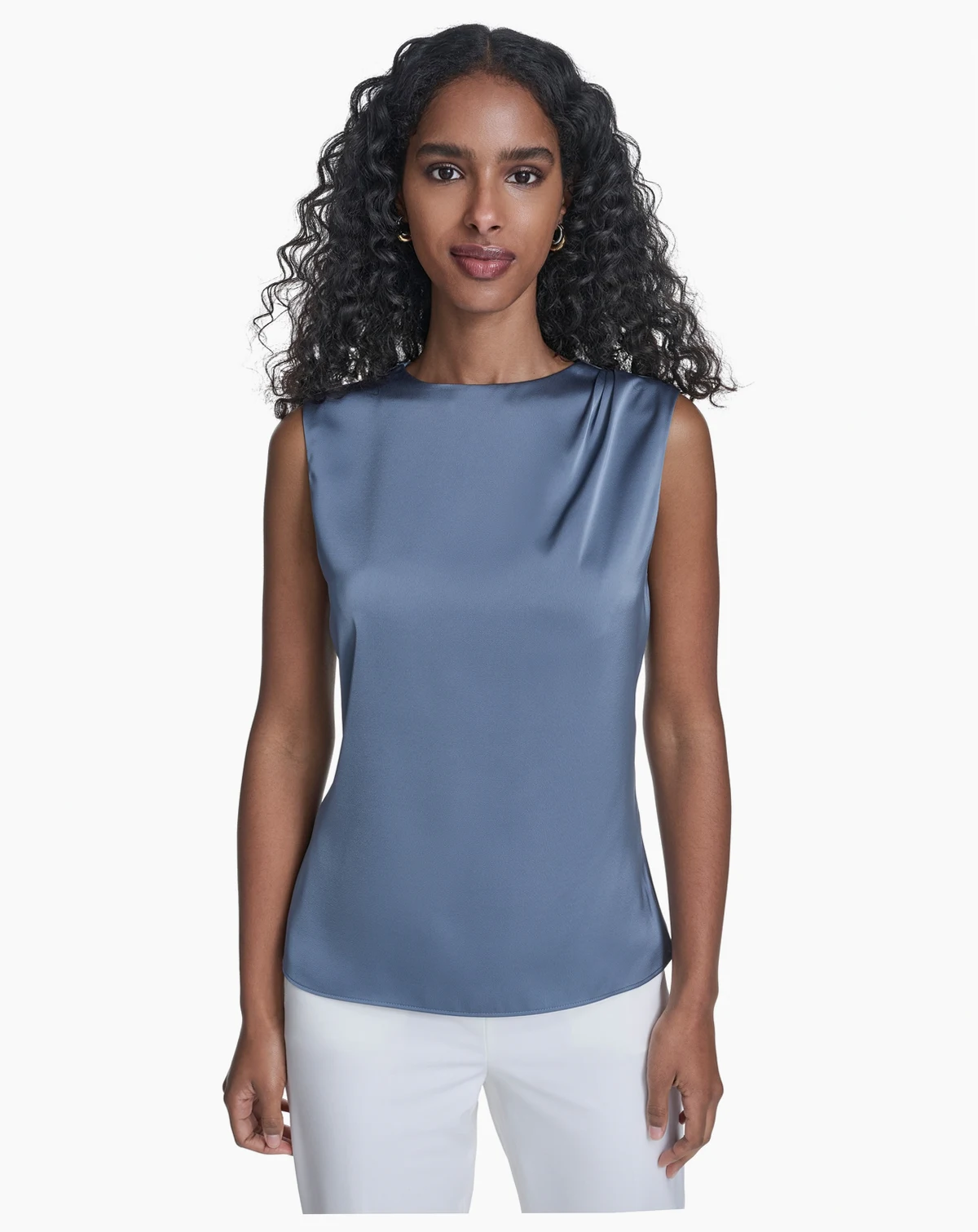 Women's Solid Sleeveless Crewneck Top