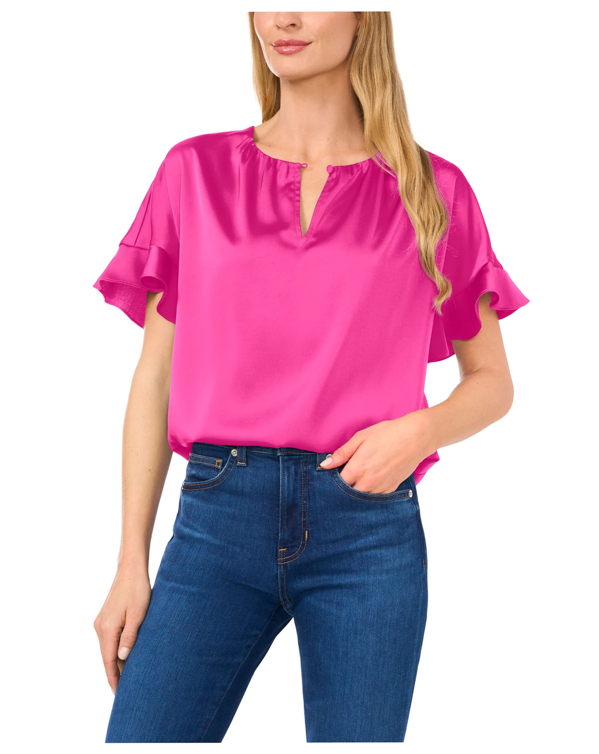 Women's Short-Sleeve Flutter Top