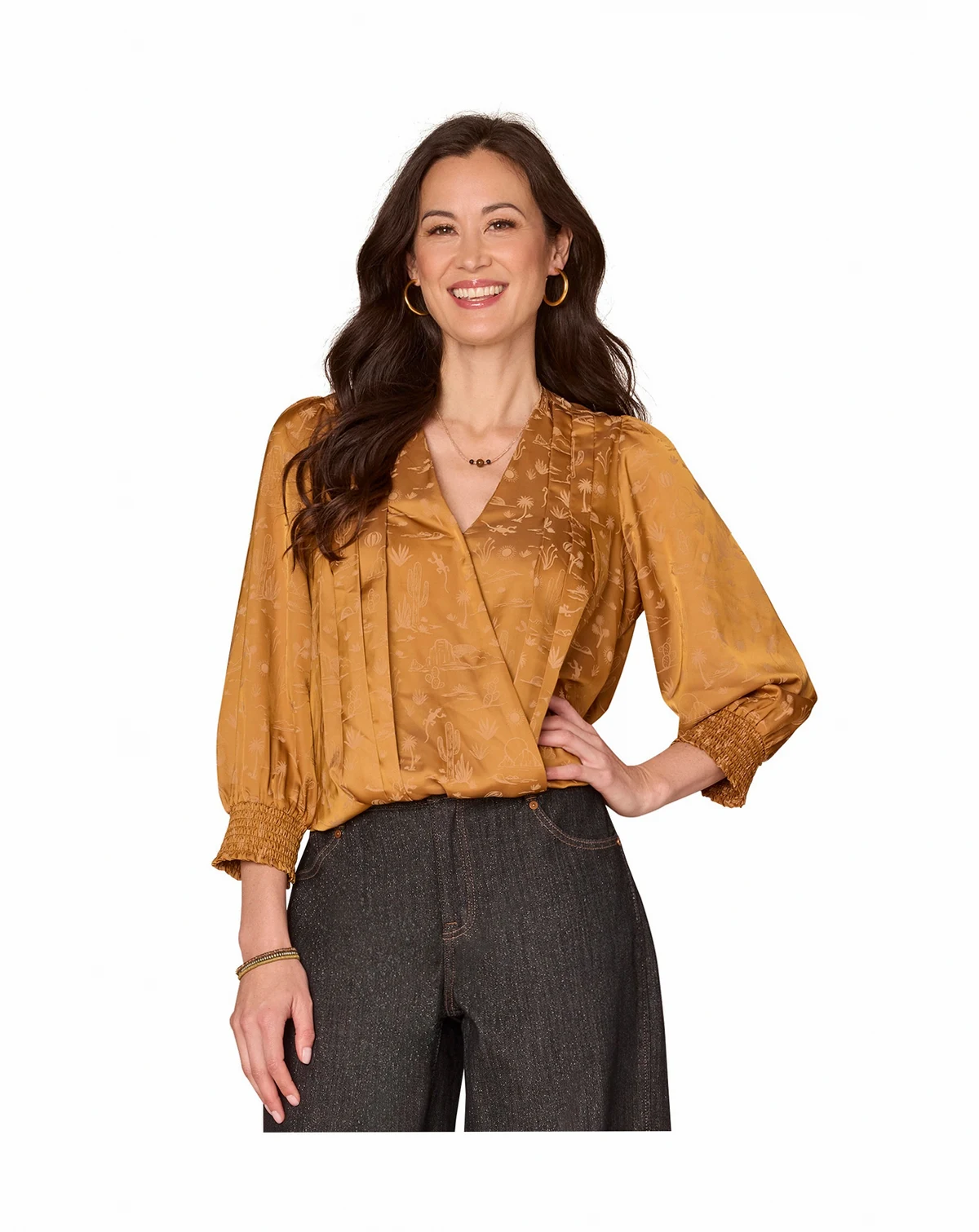 Women's V-Neck Long Sleeve Top