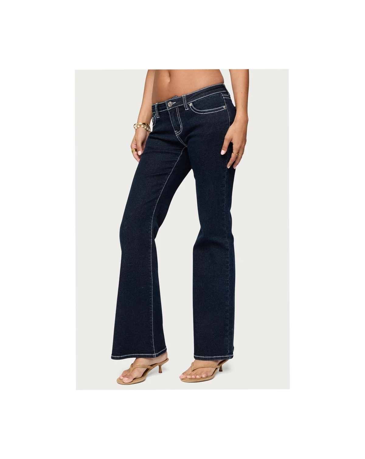 Womens Louis Contrast Low Rise Jeans