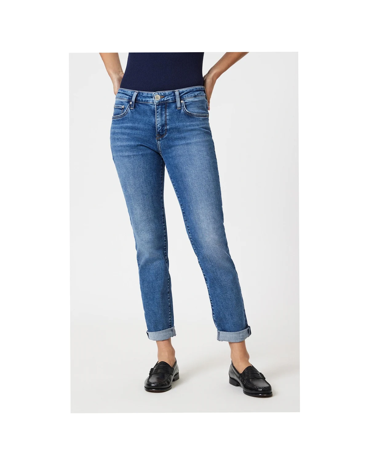 Women's Mavi Emma Slim Boyfriend In Mid Brushed Tribeca