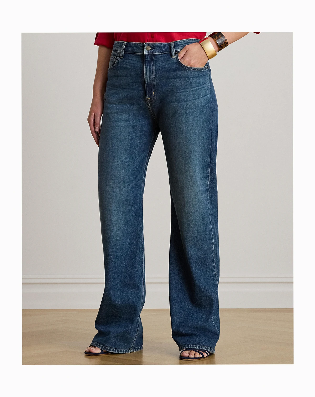 Plus Size High-Rise Straight Wide-Leg Jeans