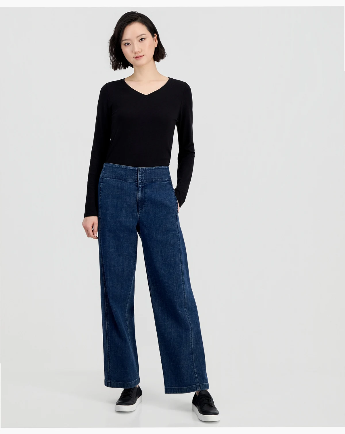 Petite High-Rise Wide-Leg Jeans