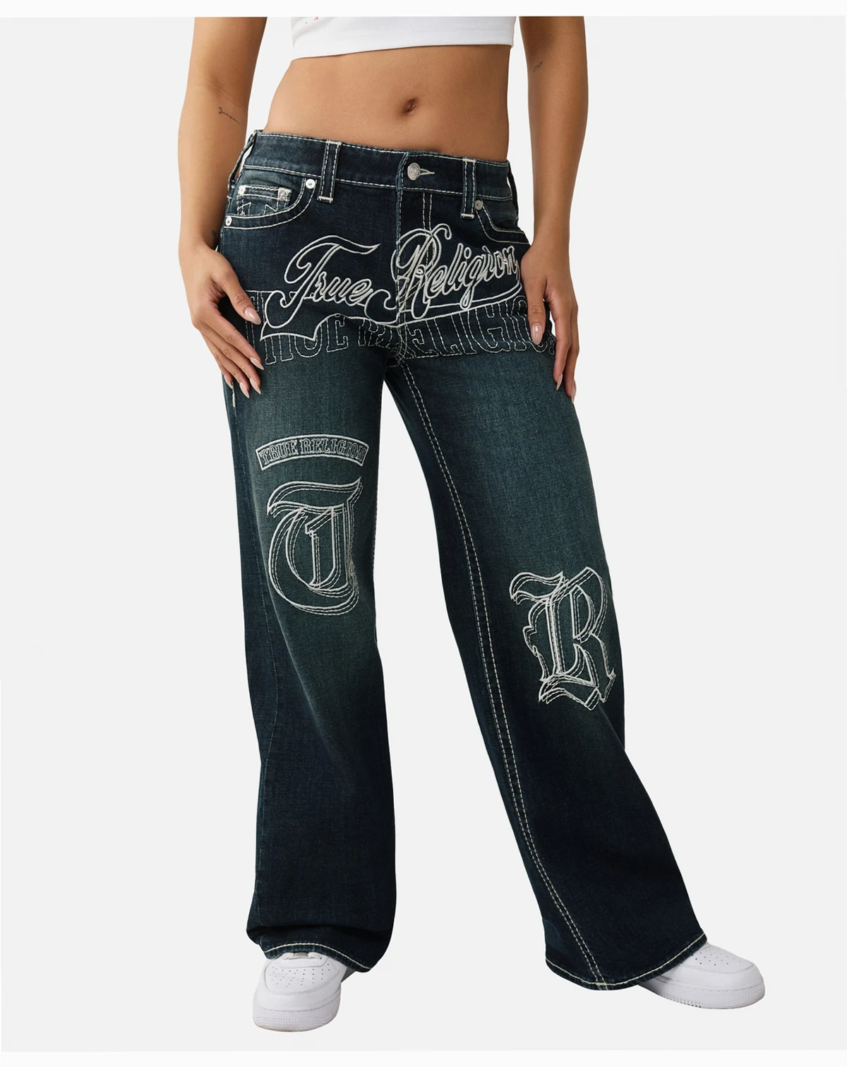Women's Embroidered Bobbi Baggy Big T Jeans