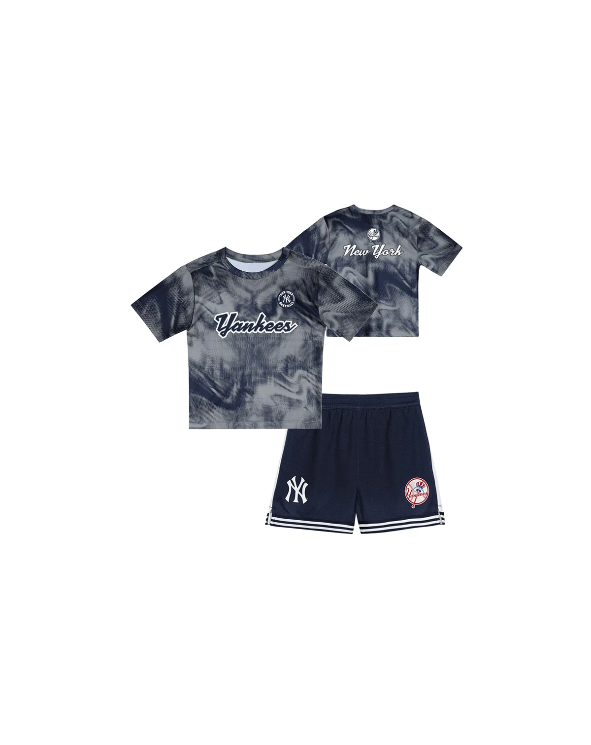 Toddler 2-Piece Gray/Navy New York Yankees Pinch Hitter Infielder T-Shirt and Shorts Set
