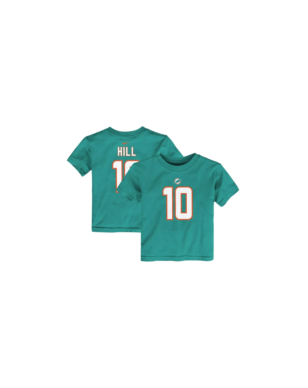 Toddler Boys and Girls Tyreek Hill Aqua Miami Dolphins Player Name and Number T-shirt