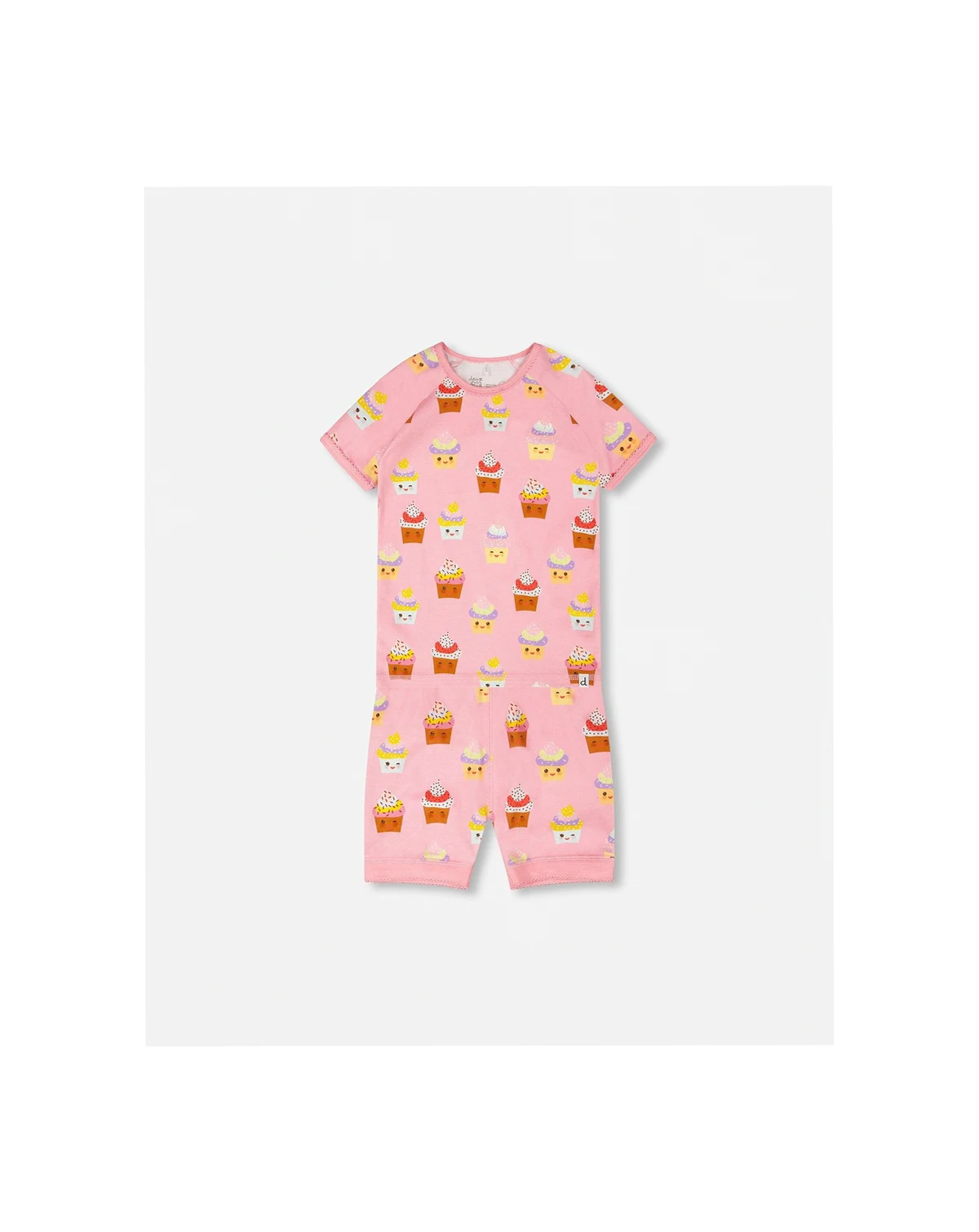 Toddler Girls ganic Cotton Two-Piece Pyjama Set Pink Cupcake Print