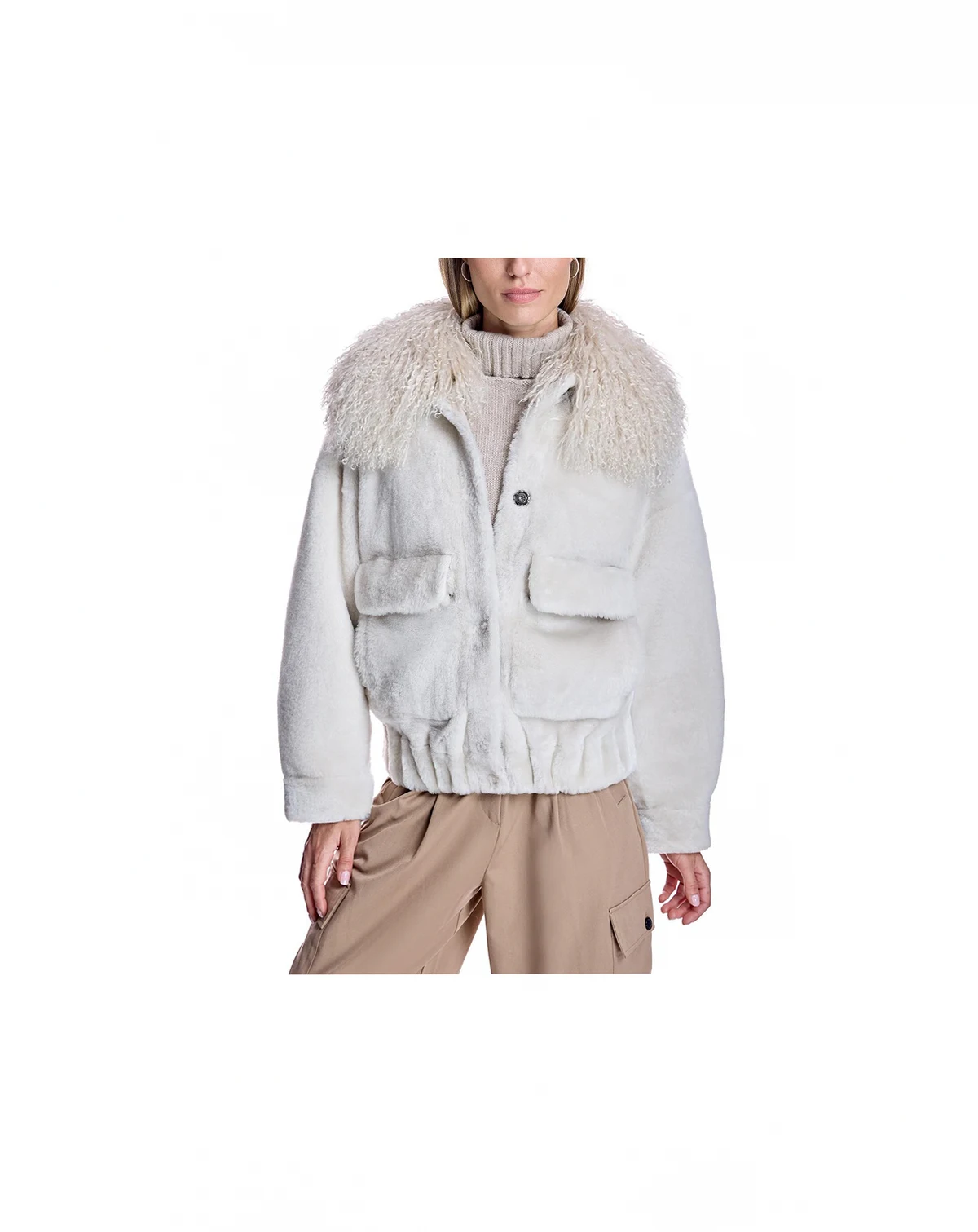 Women's Oversized Shearling Jacket