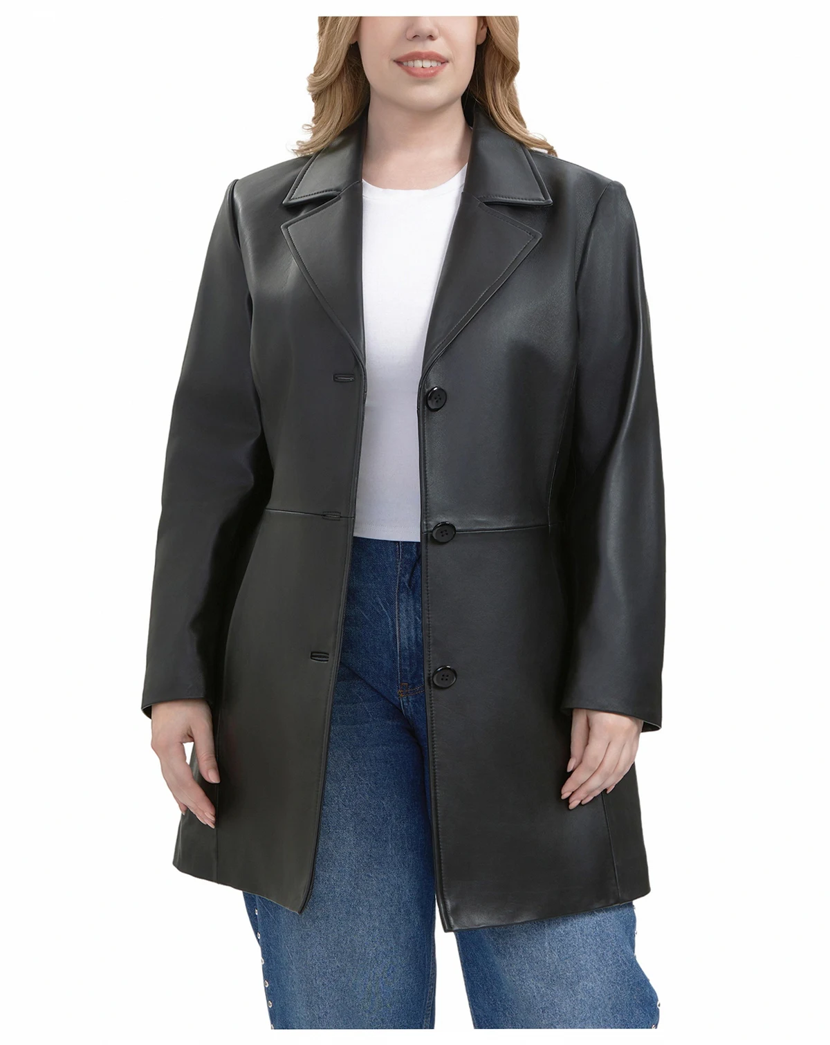 Plus Size Irina Leather Coat