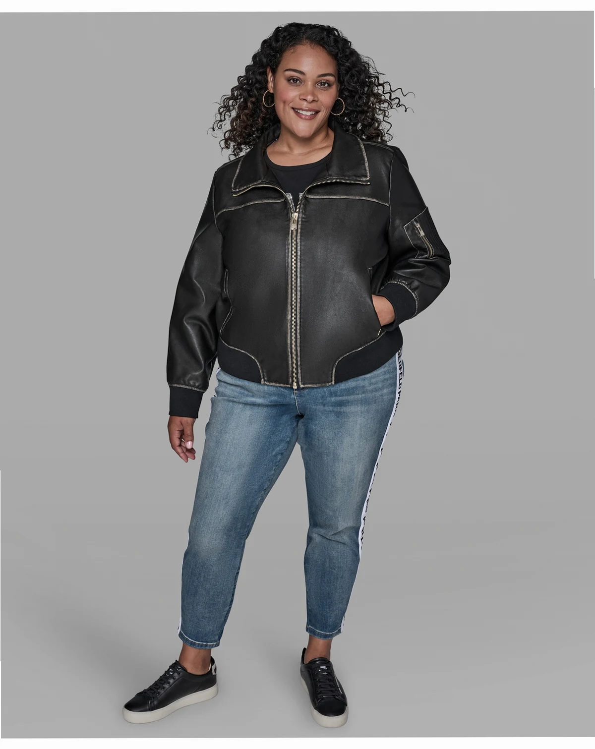 Plus Size Zip Up Jacket
