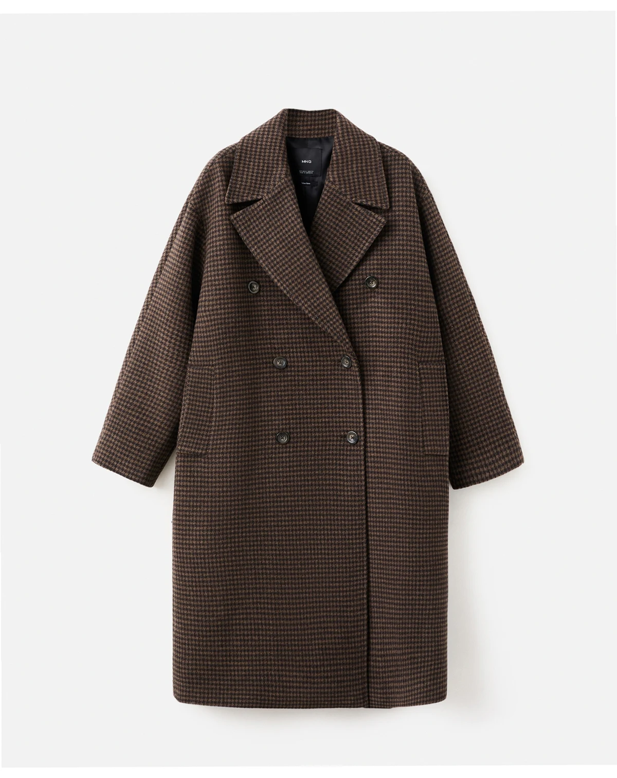 Women's Wool-Blend Micro-Houndstooth Coat