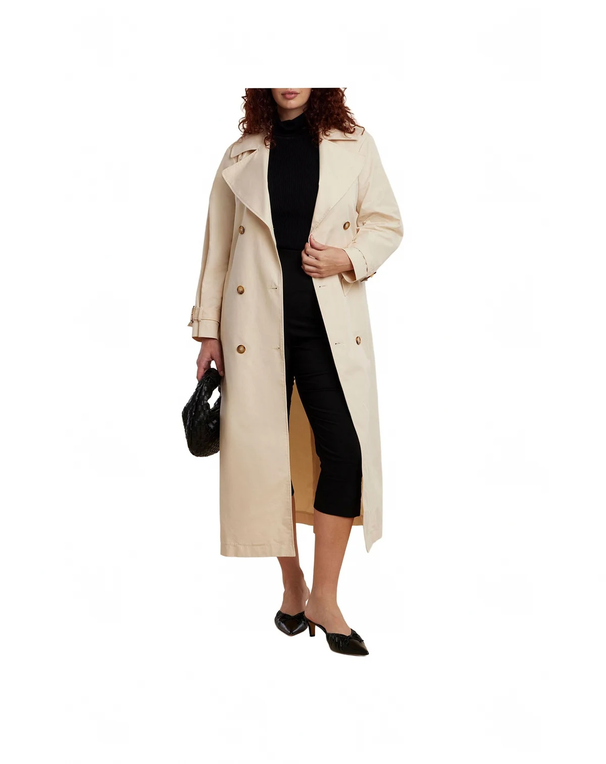 Women's Plus Size Long Trench Coat