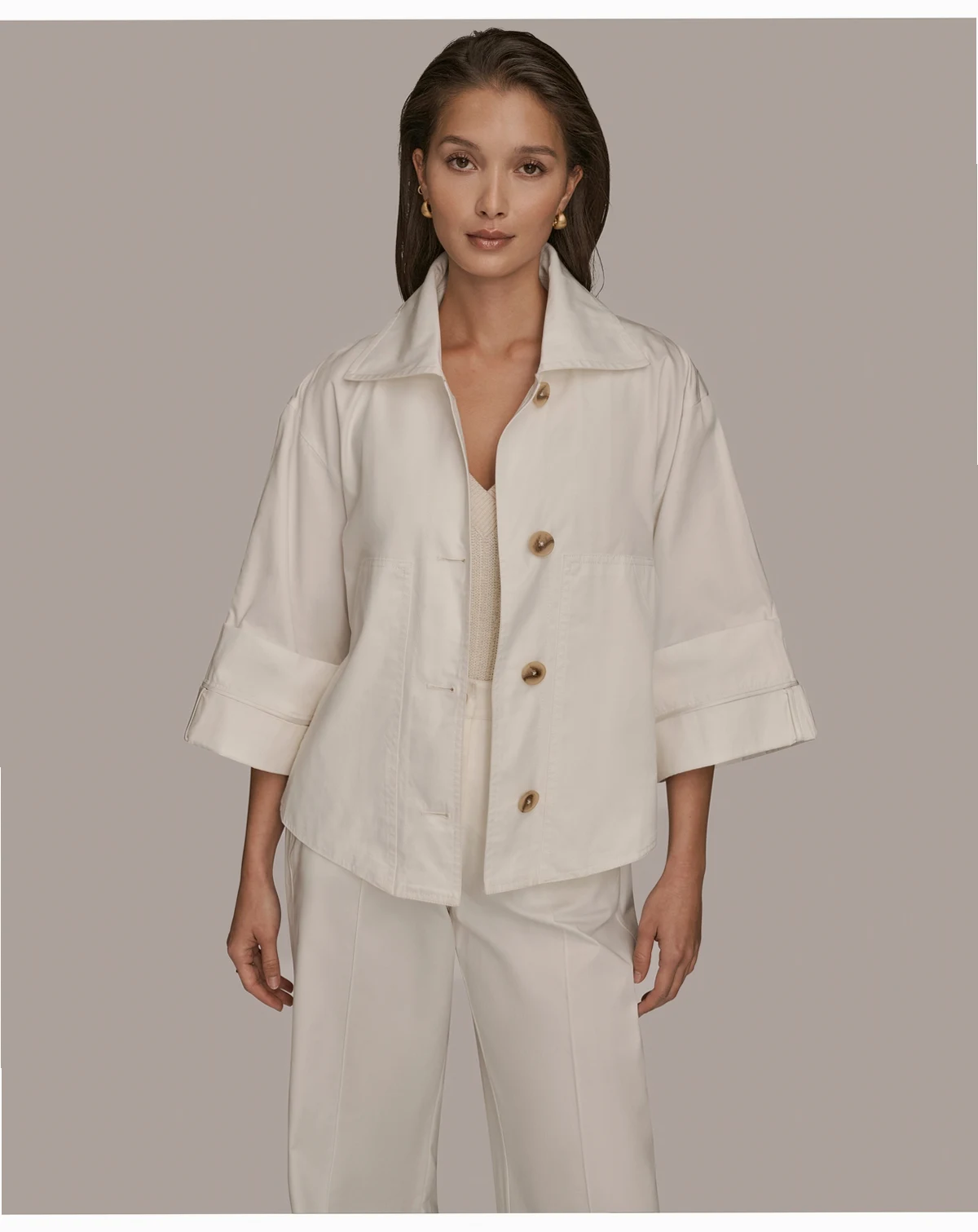 Women's Cotton Twill Button Front Jacket