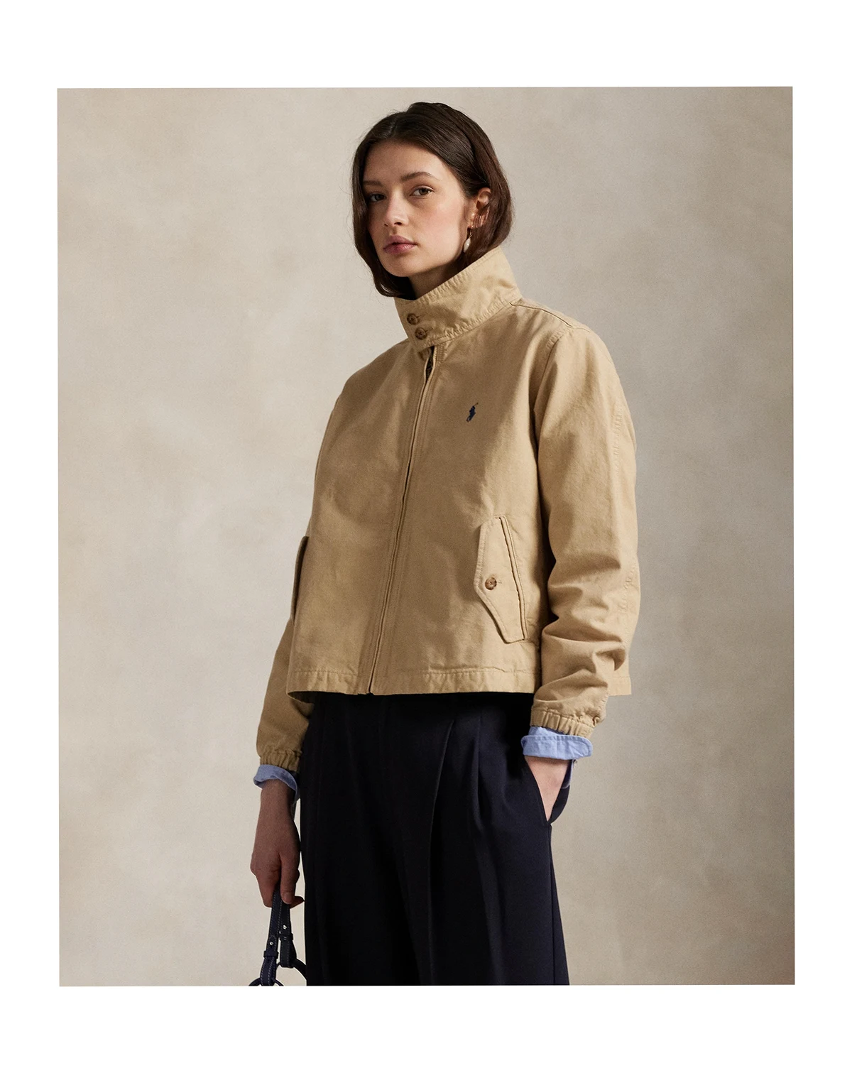 Women's Canvas Stand Collar Jacket