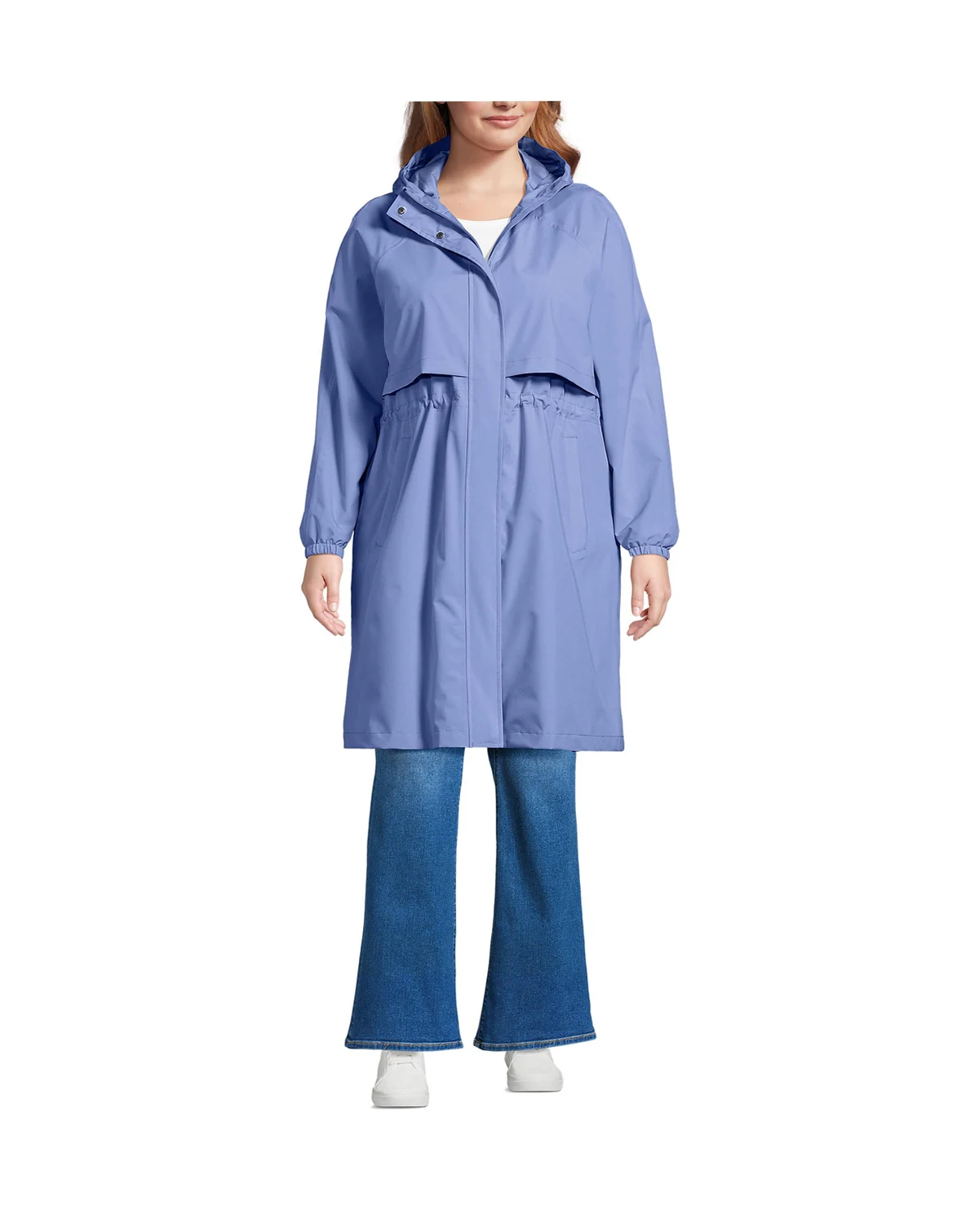 Plus Size Squall Packable Long Raincoat