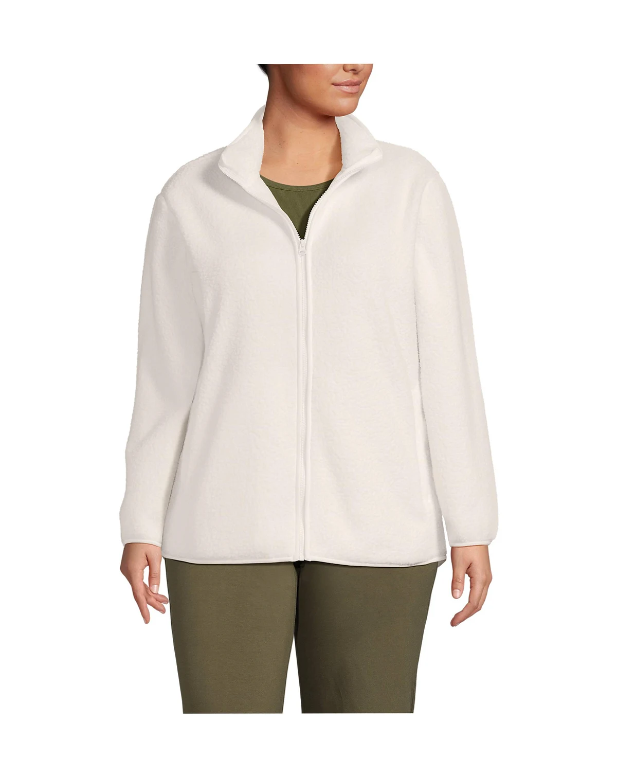 Plus Size Cozy High Pile Full Zip Fleece Jacket