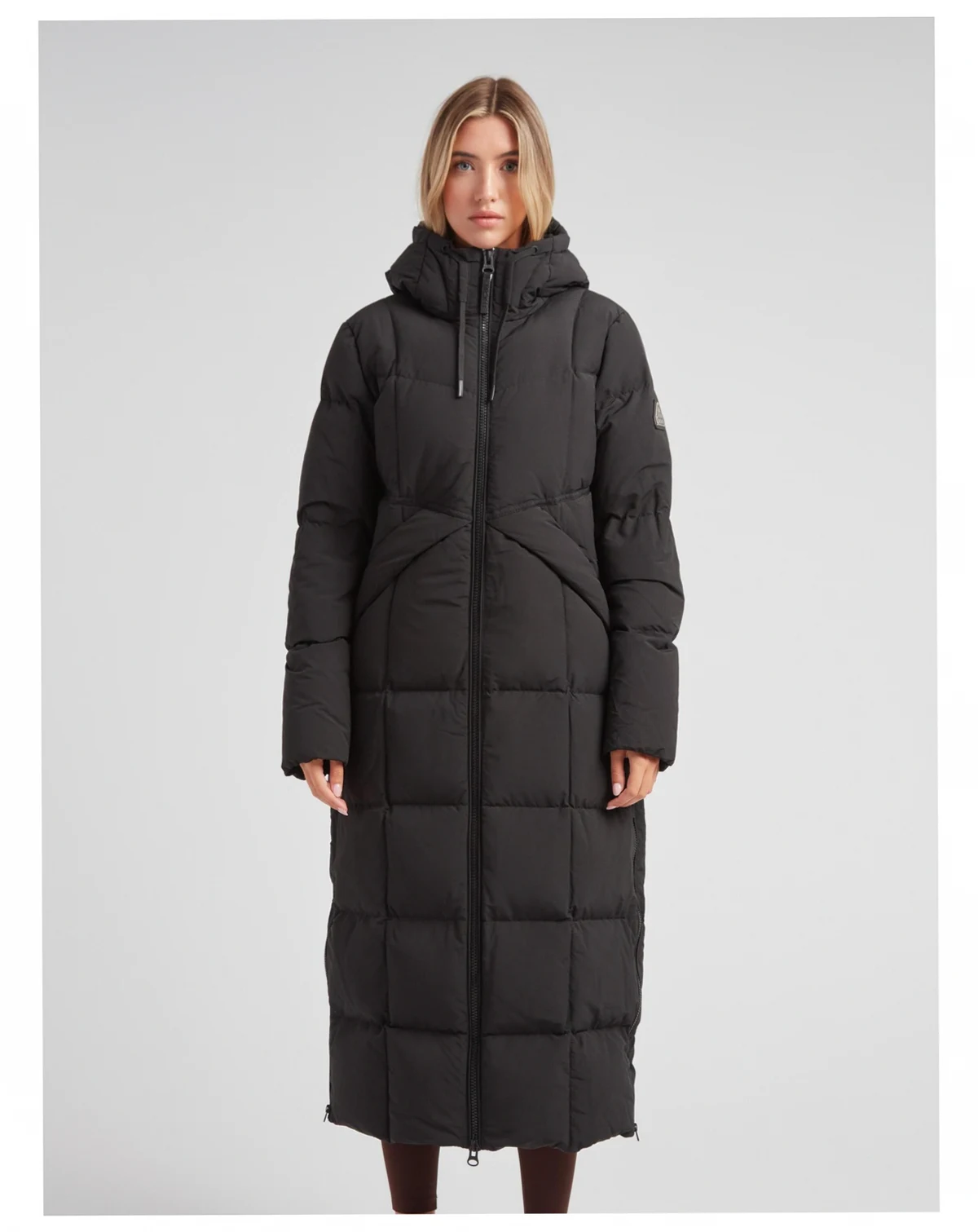 Women's Black Star Extra Long Down Coat