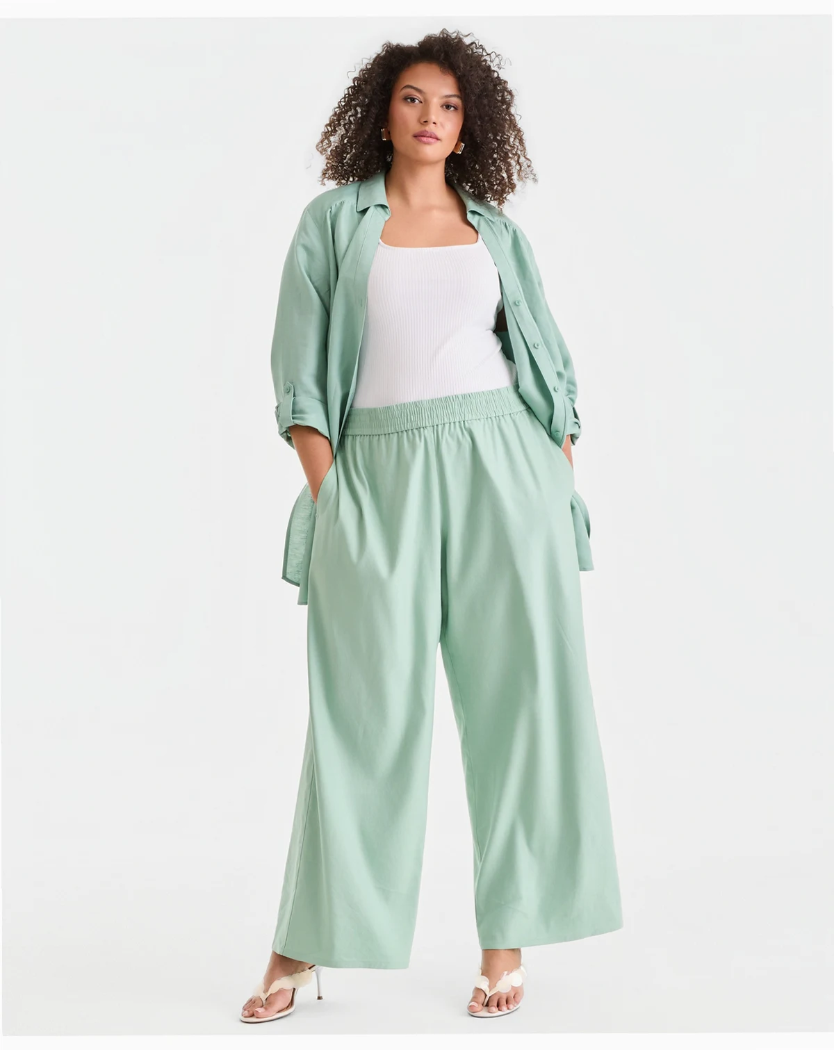 Plus Size Pull-On Wide-Leg Pants, Created for Macy's