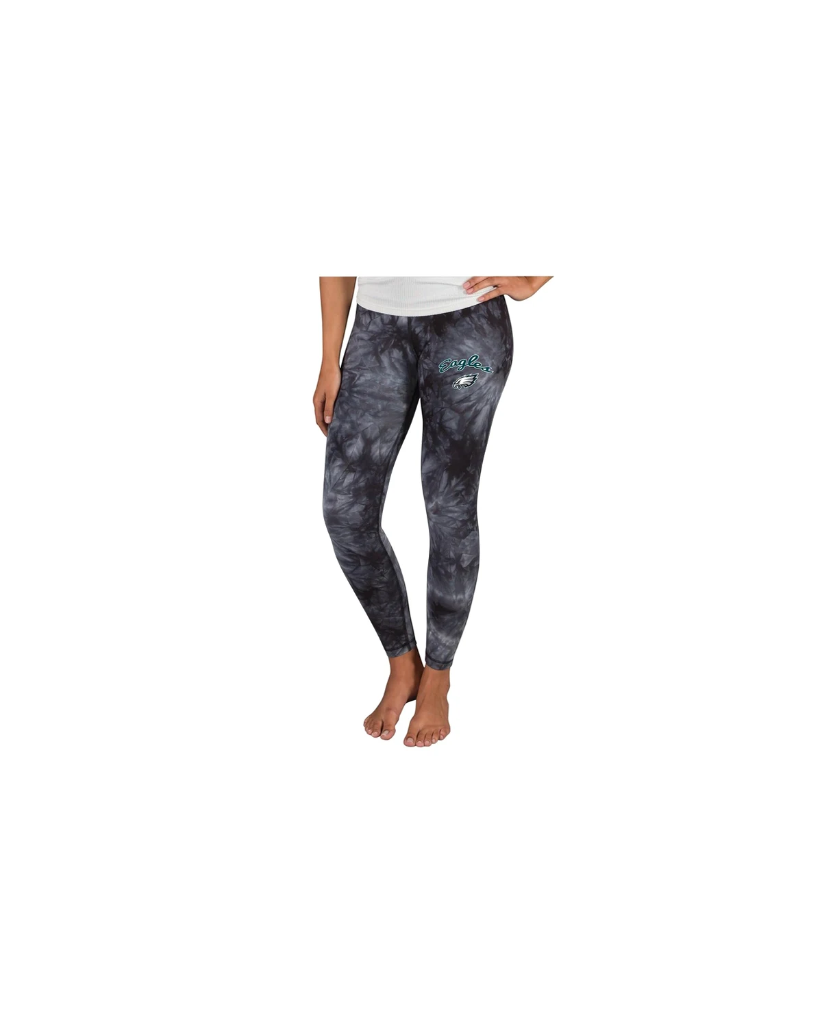Women's Black Philadelphia Eagles Burst Tie Dye Leggings