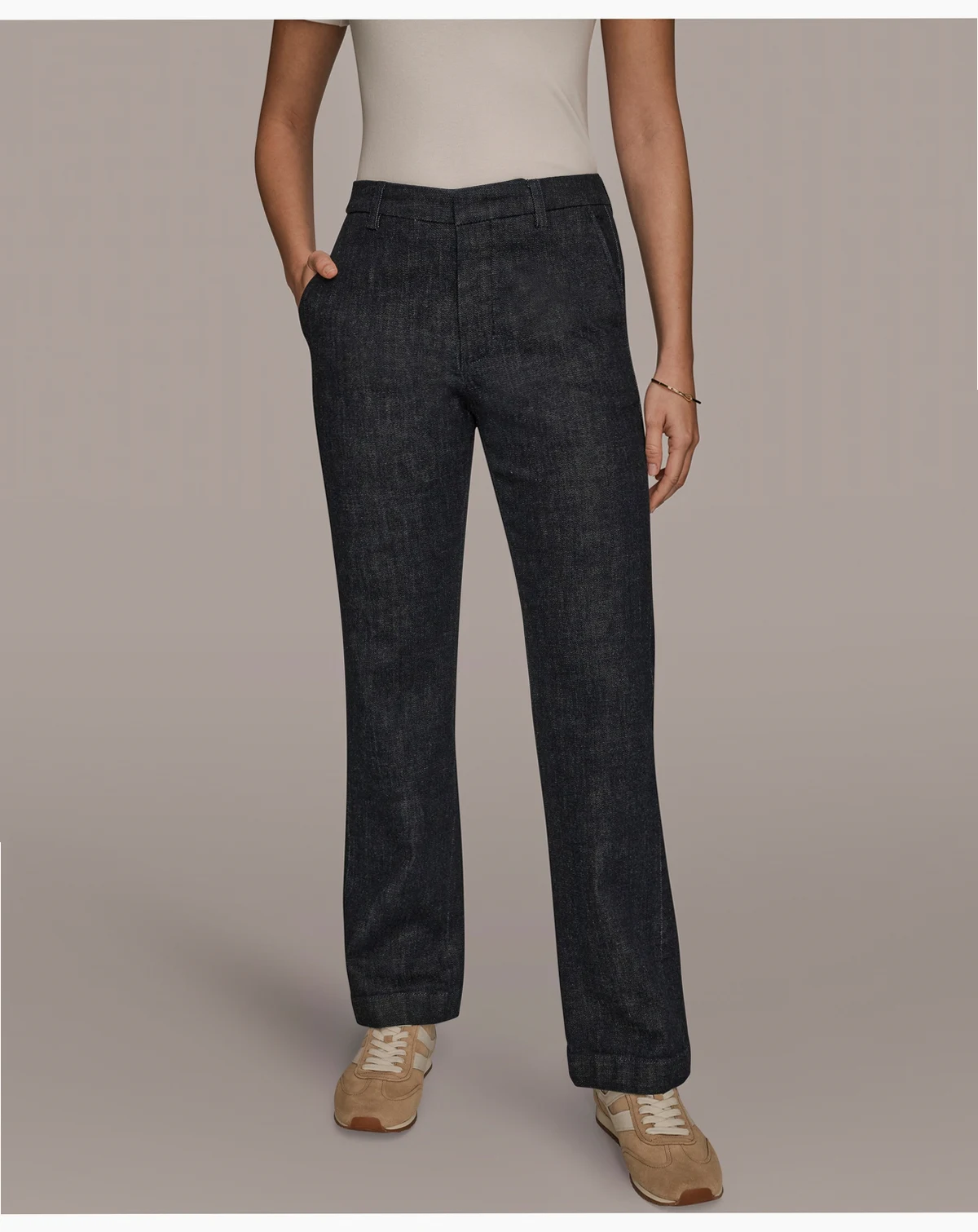 Women's Luxe Denim Mid Rise Modern Trousers