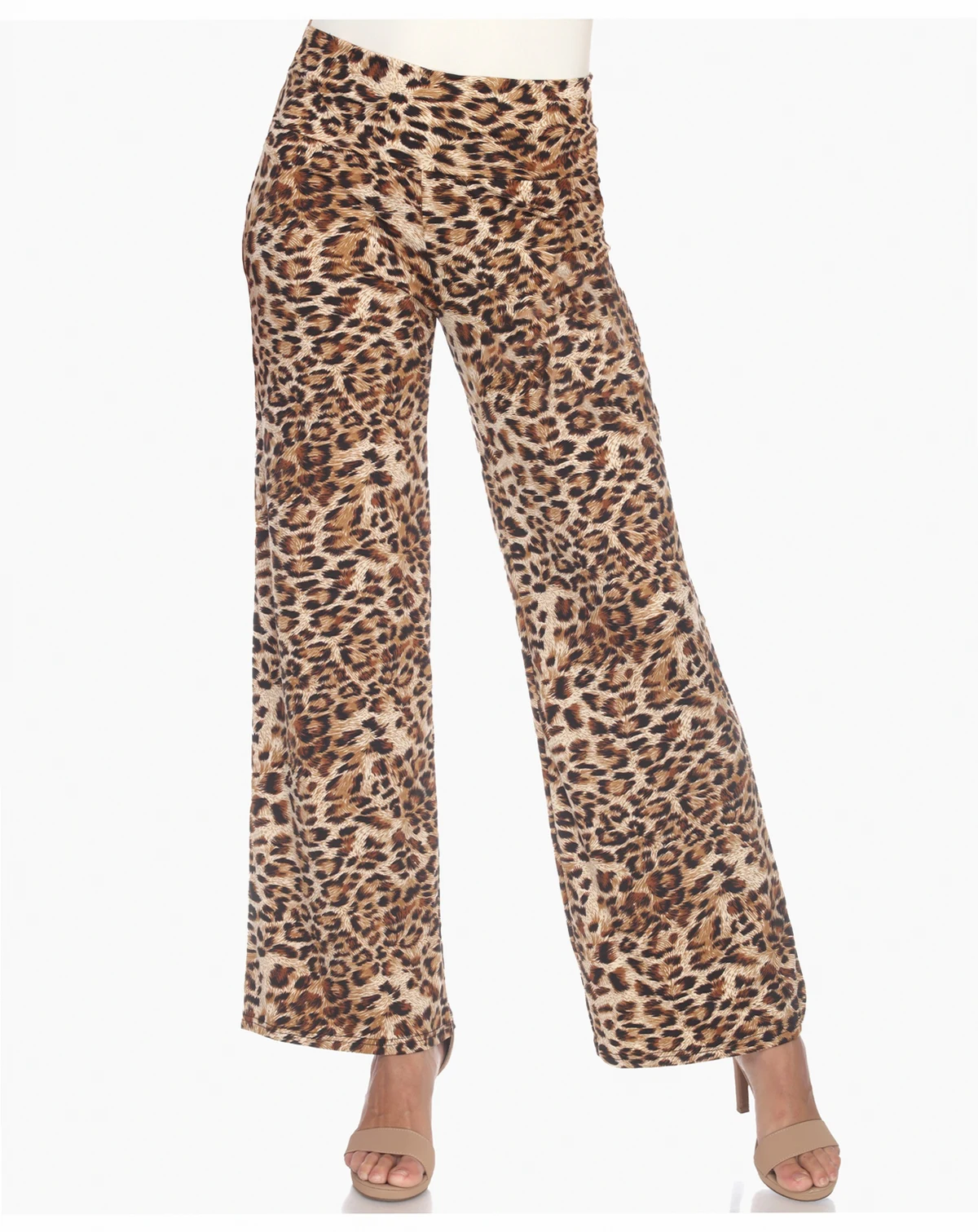 Women's Cheetah Print Wide Leg Pants
