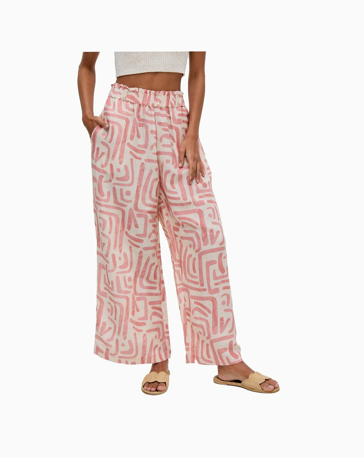 Women's Pop Front Tie Warhol Print Pants
