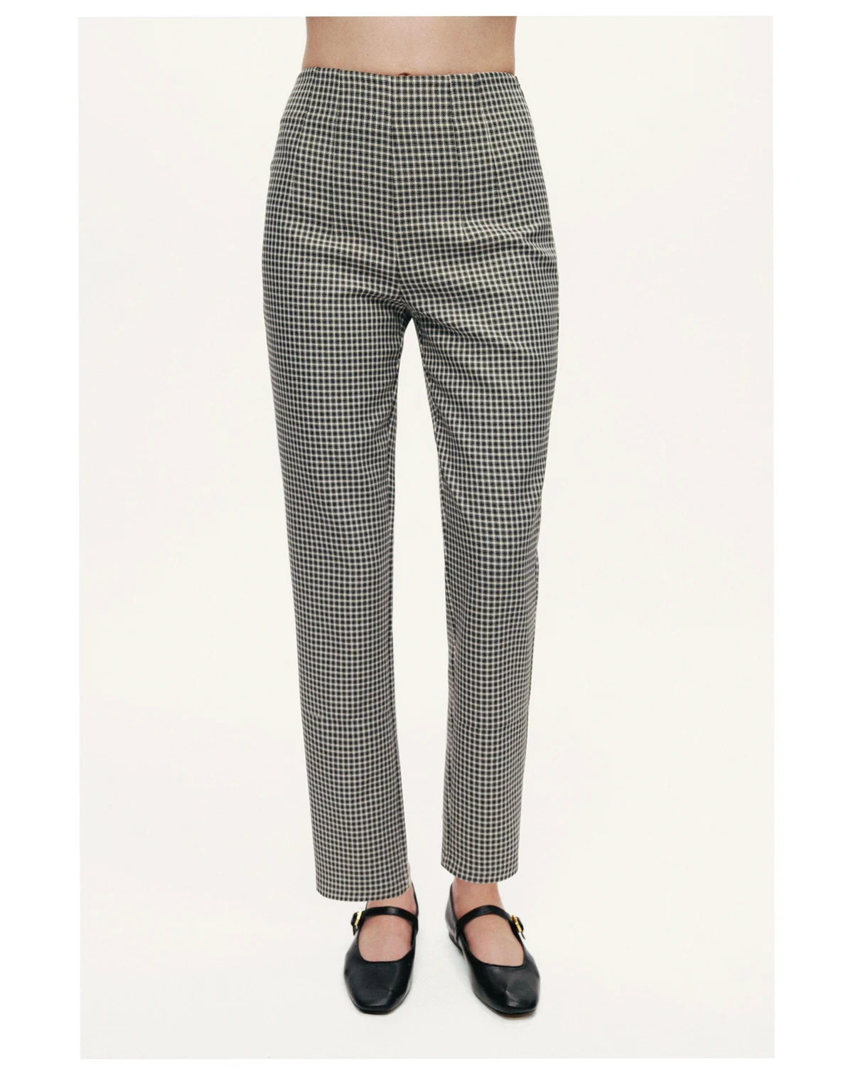 Women's Tailored Micro Check Cigarette Pants