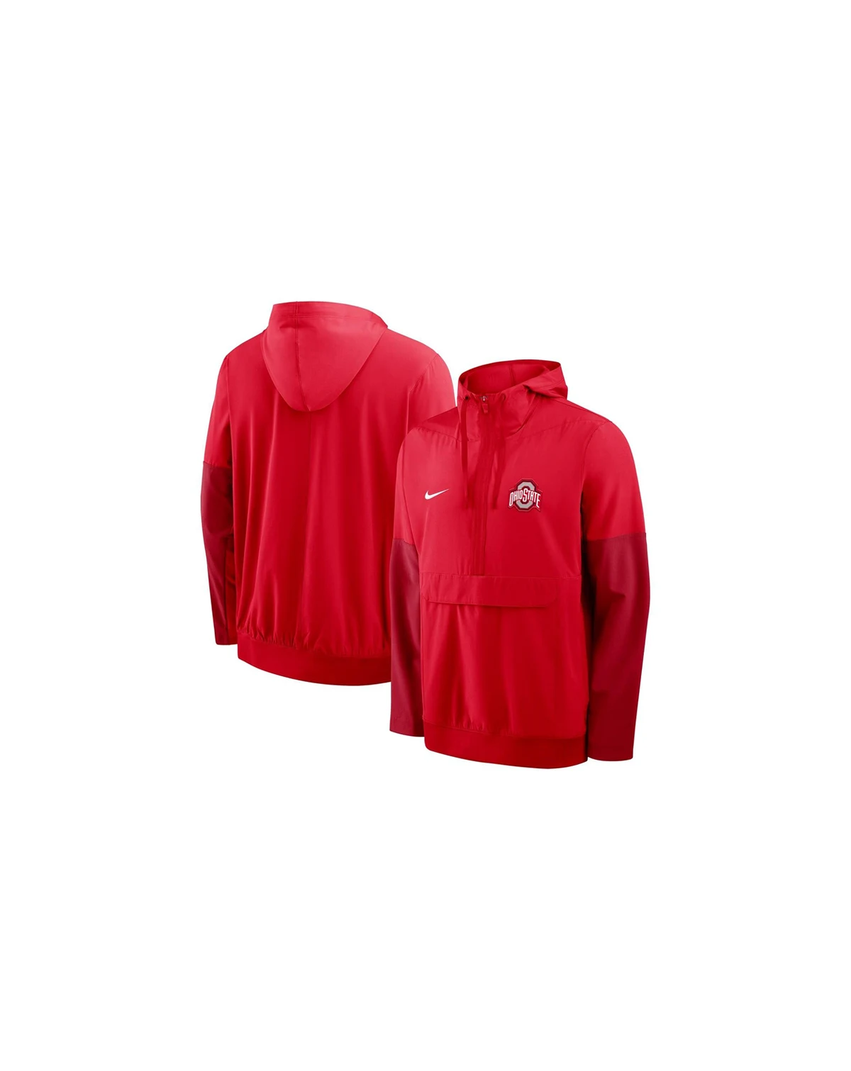 Men's Scarlet Ohio State Buckeyes Anorak Half-Zip Hoodie Jacket