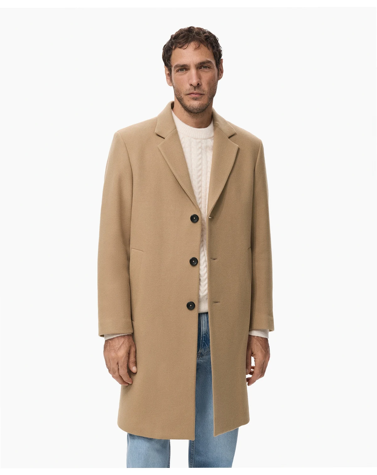 Men's Lapel Manteco Wool Coat