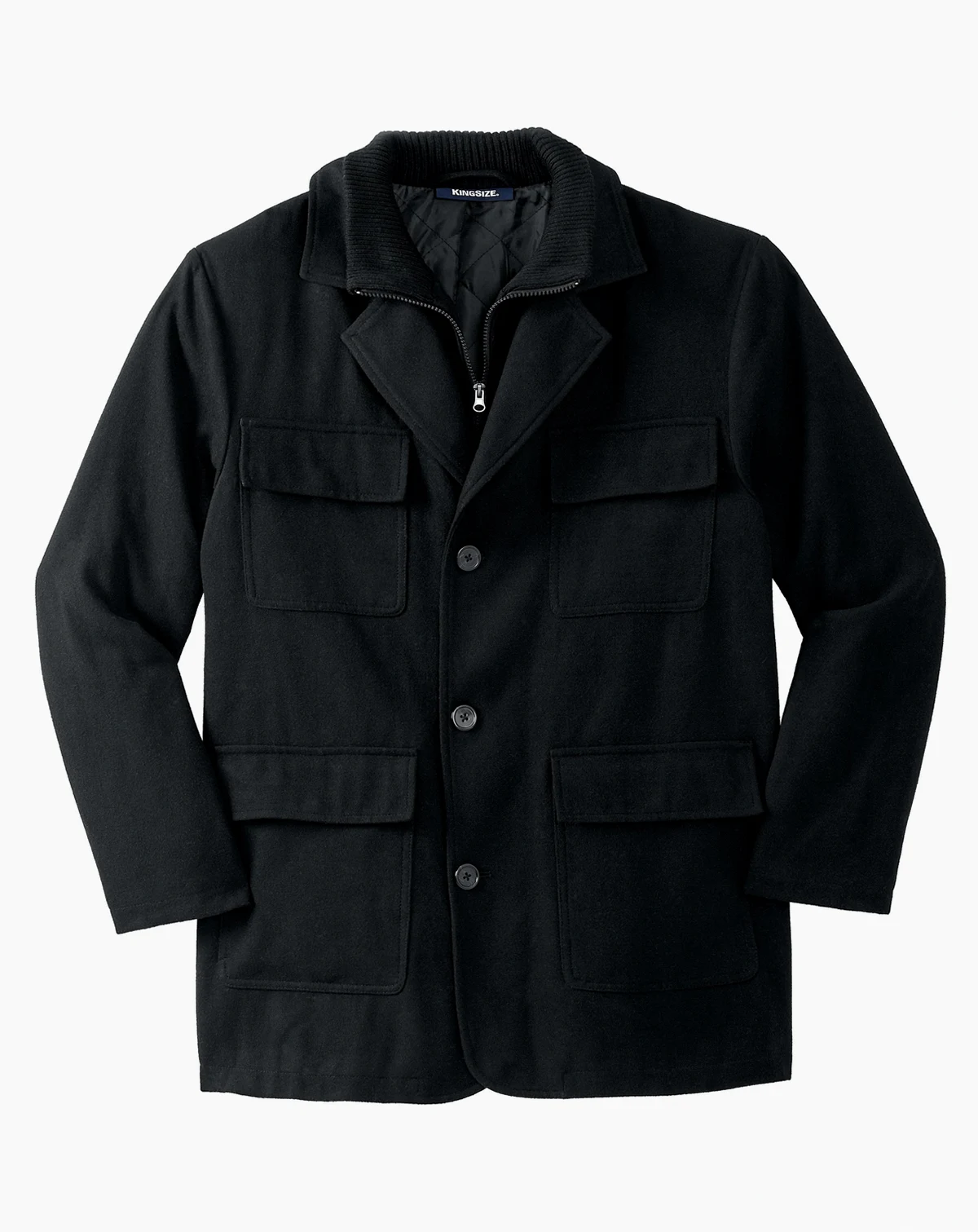 Big & Tall Multi-Pocket Wool Inset Jacket
