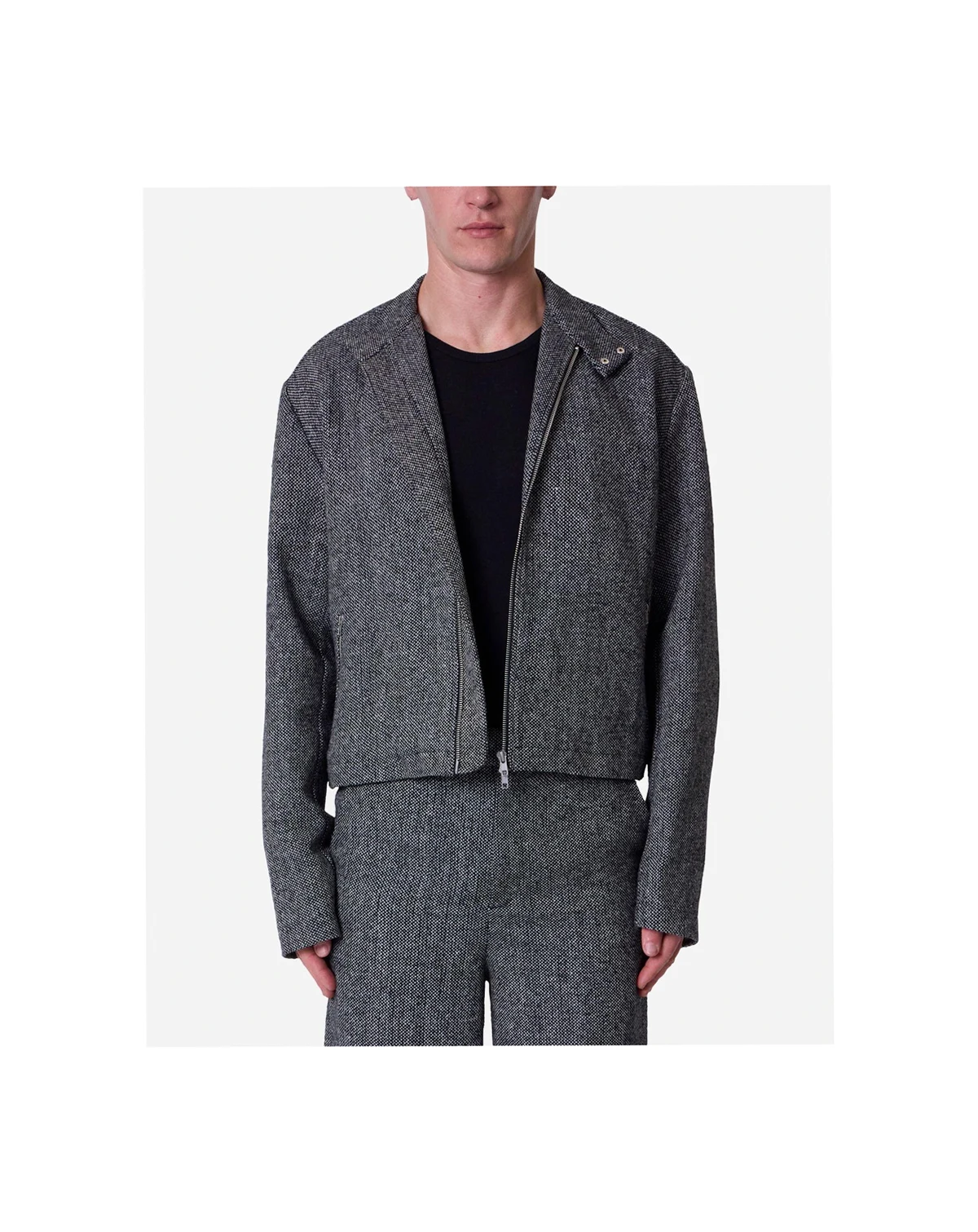 Men's Loiter Tweed Mod Jacket, Tailored Fit, Textured Tweed Fabric, Button Closure, Classic Collar, Stylish Outerwear