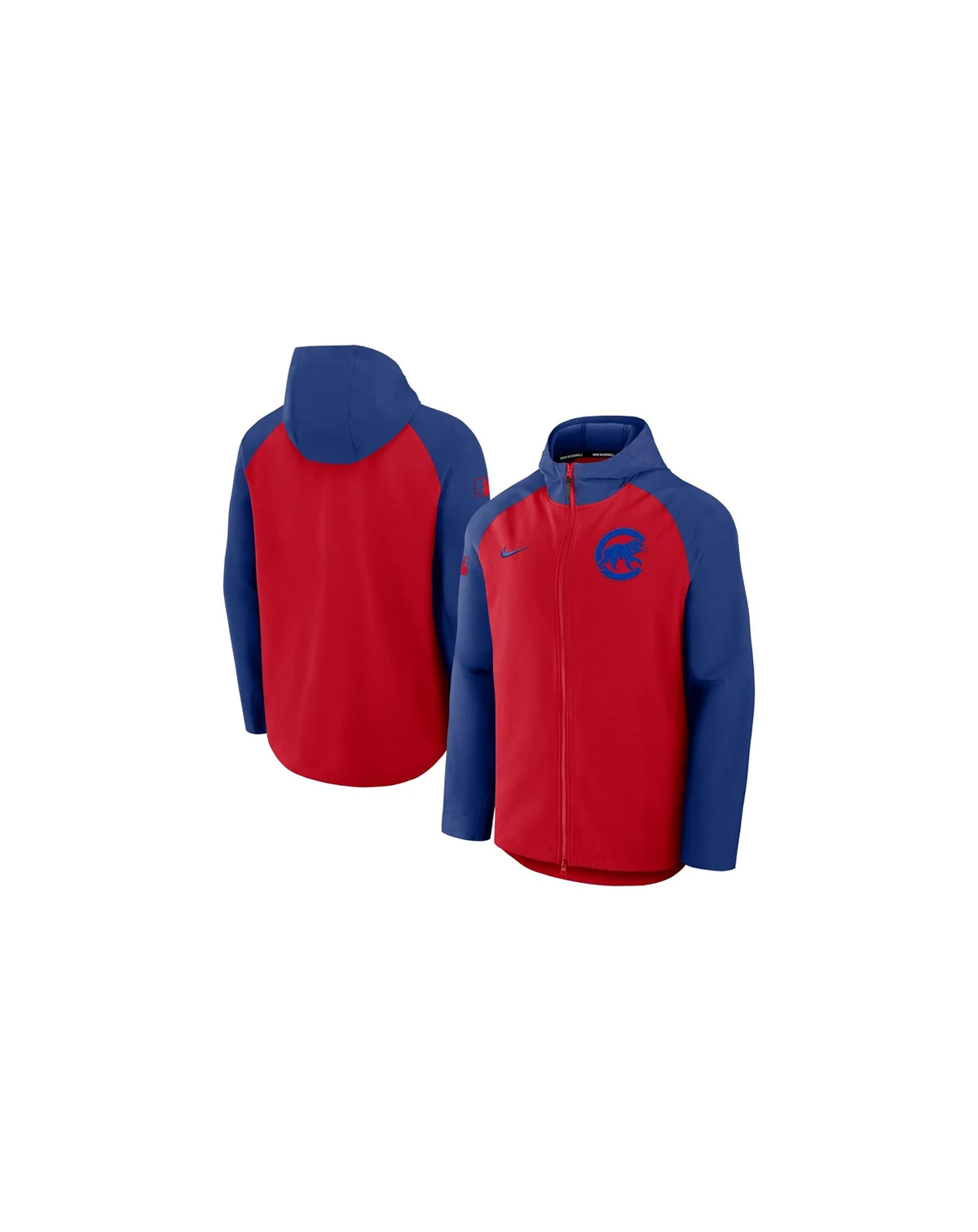 Men's Red/Royal Chicago Cubs Authentic Collection Raglan Performance Full-Zip Jacket