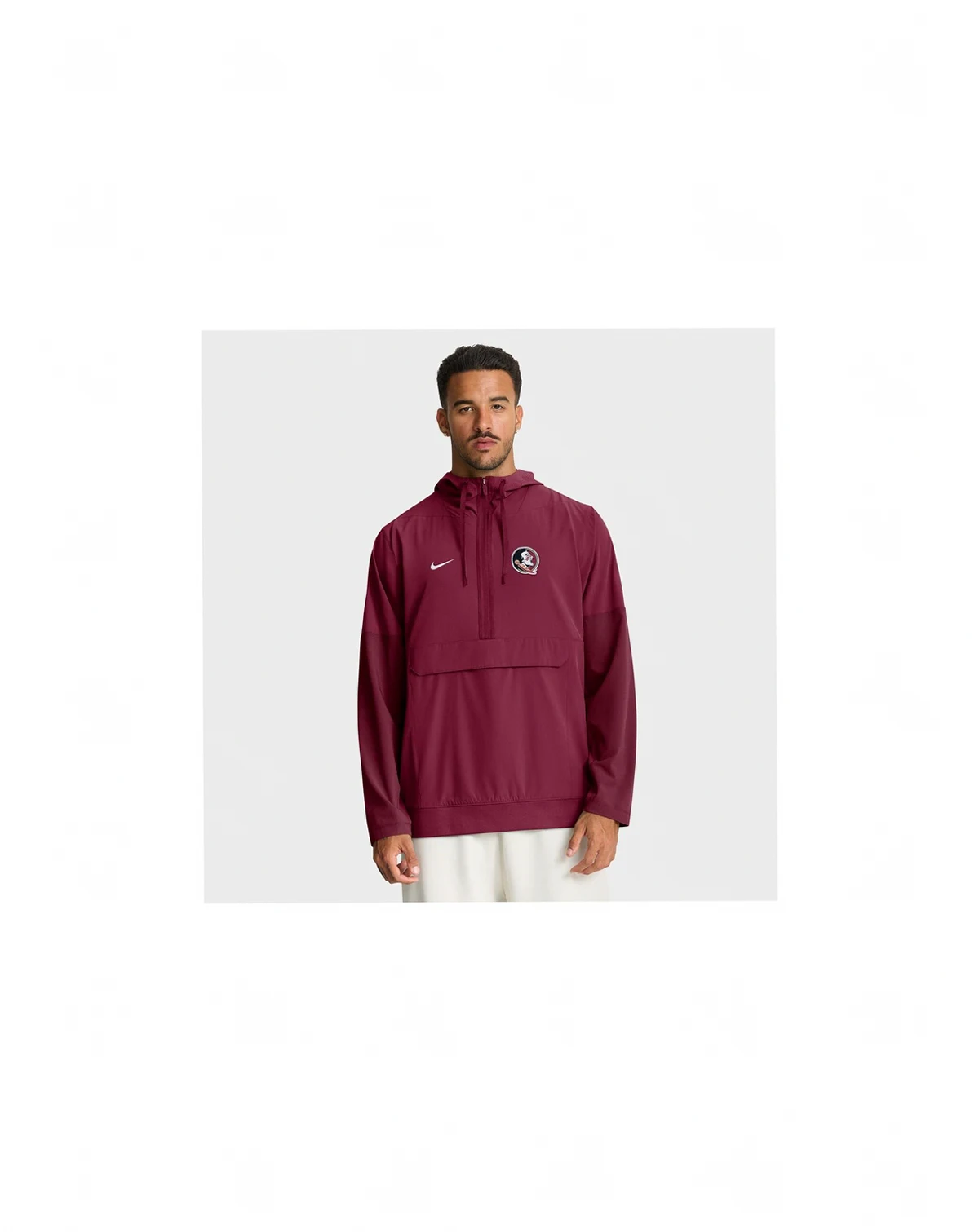 Men's Garnet Florida State Seminoles Anorak Half-Zip Hoodie Jacket
