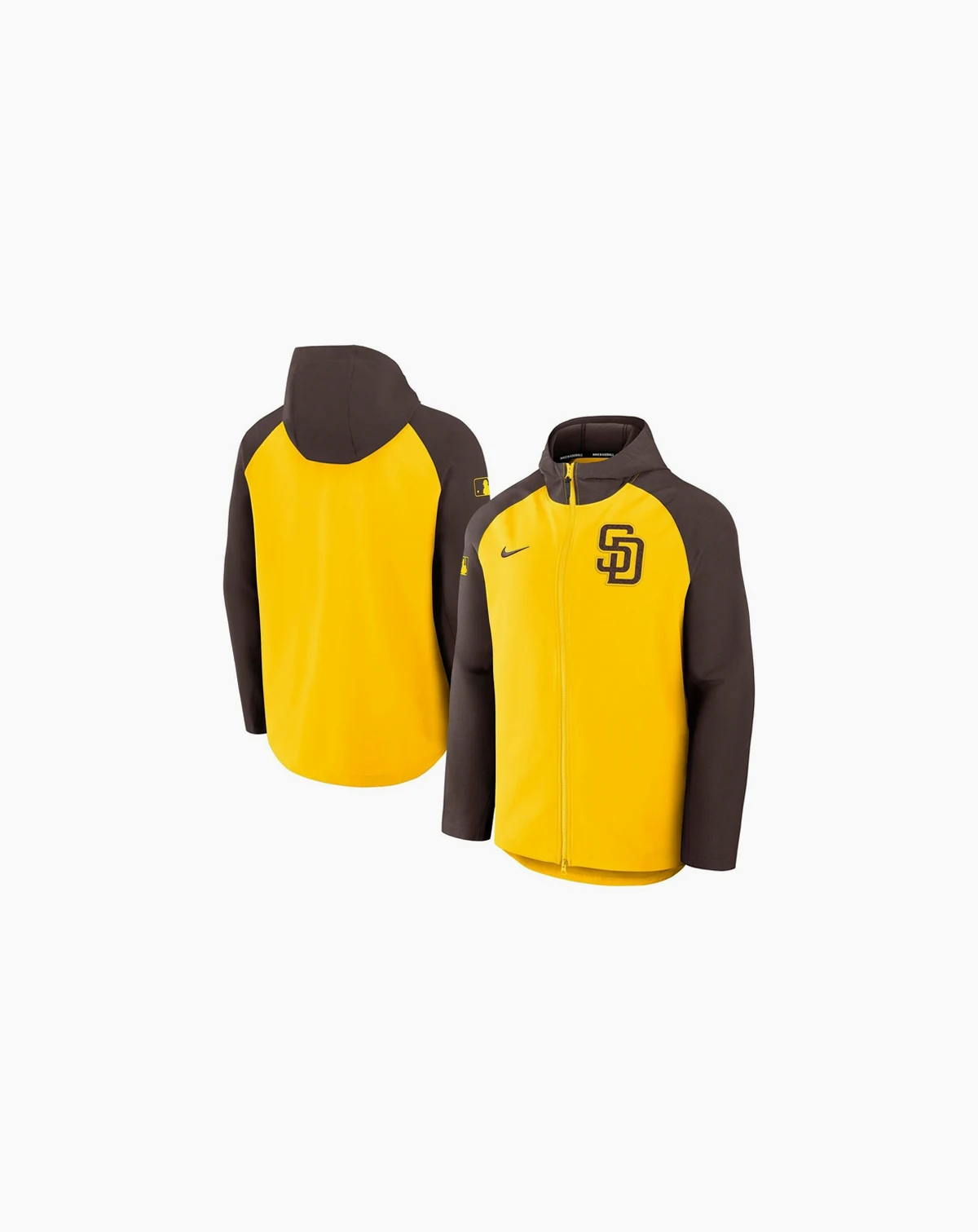 Men's Gold/Brown San Diego Padres Authentic Collection Raglan Performance Full-Zip Jacket